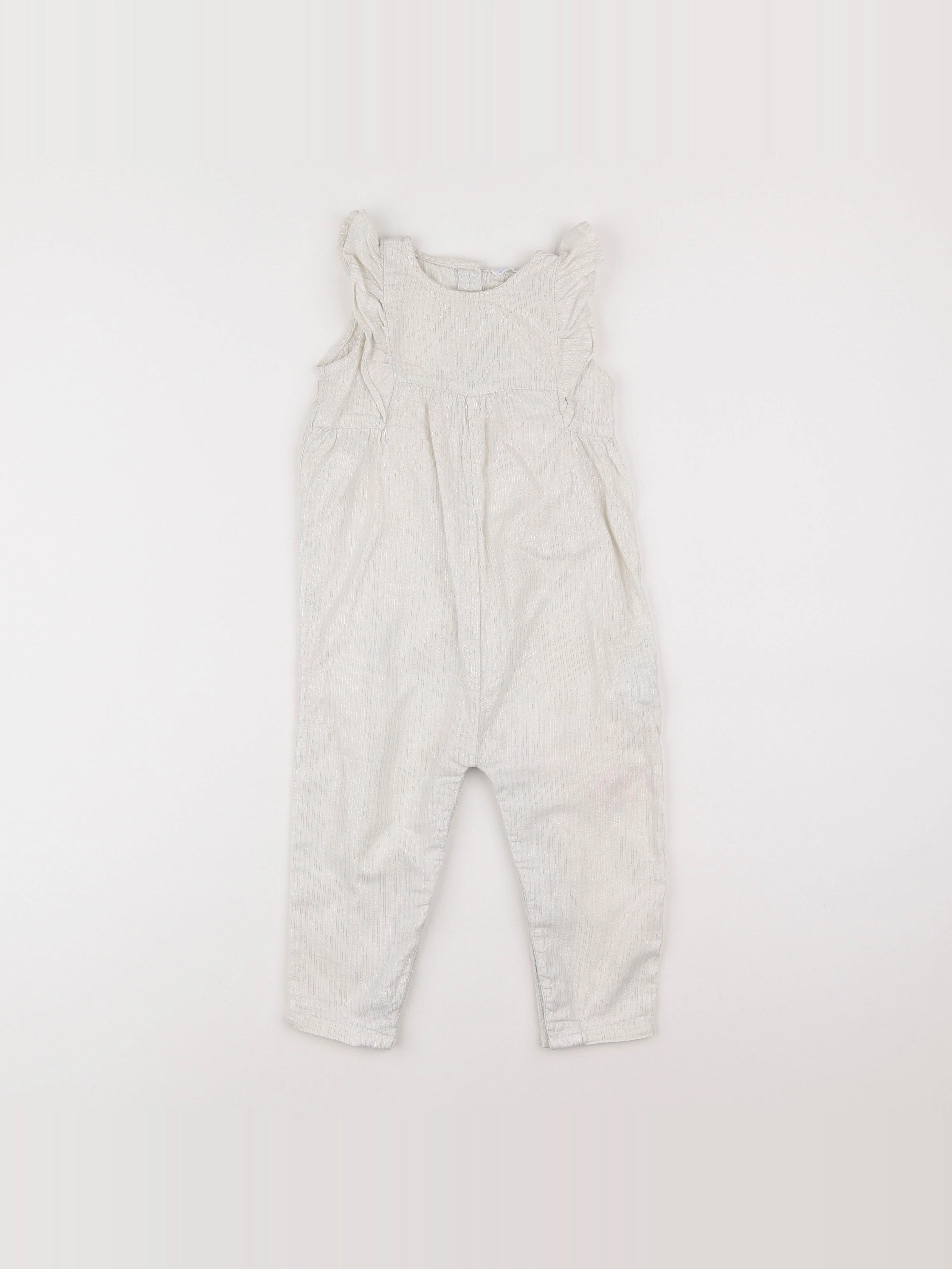 Boutchou - combinaison blanc -argent - 18 mois