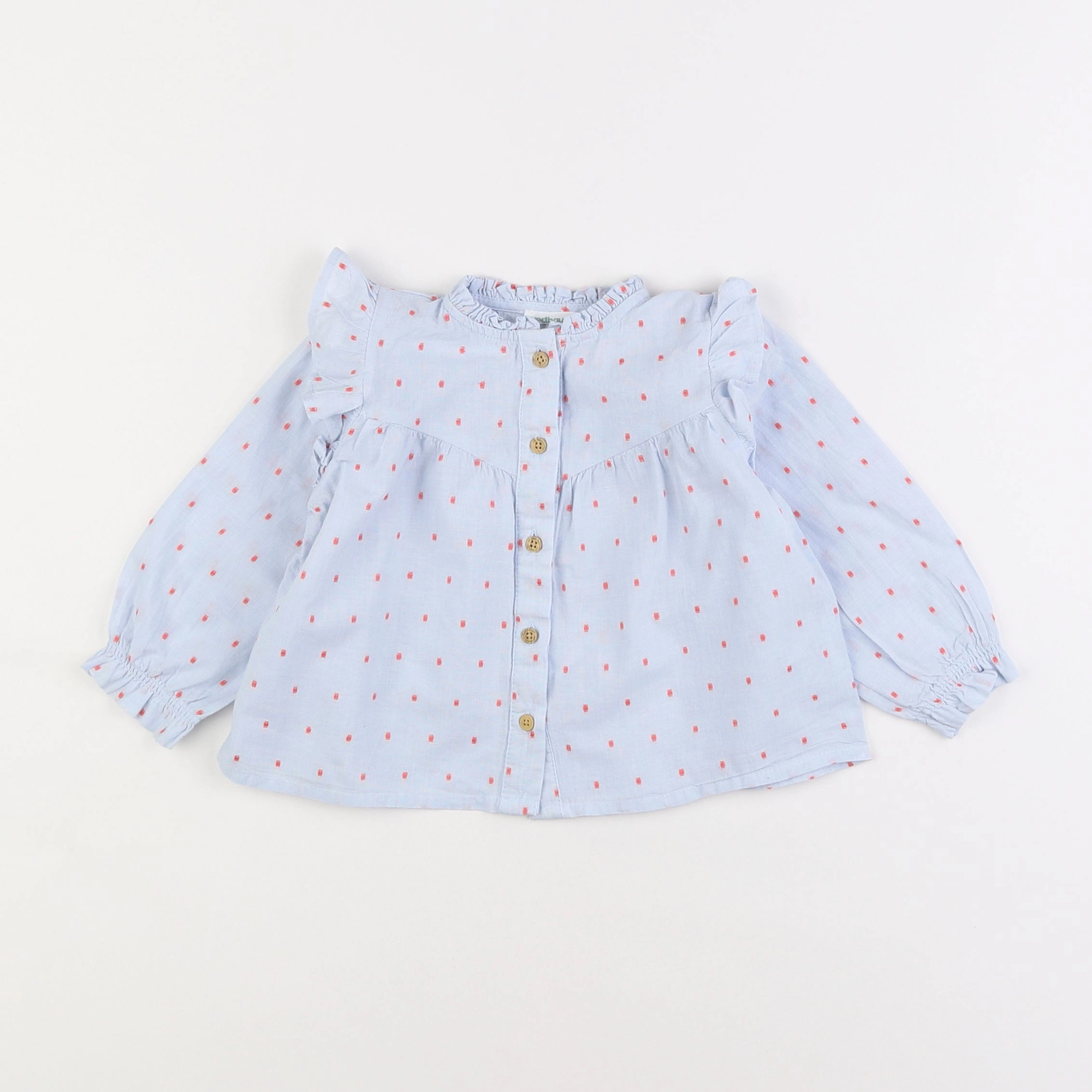 Vertbaudet - blouse bleu - 12 mois