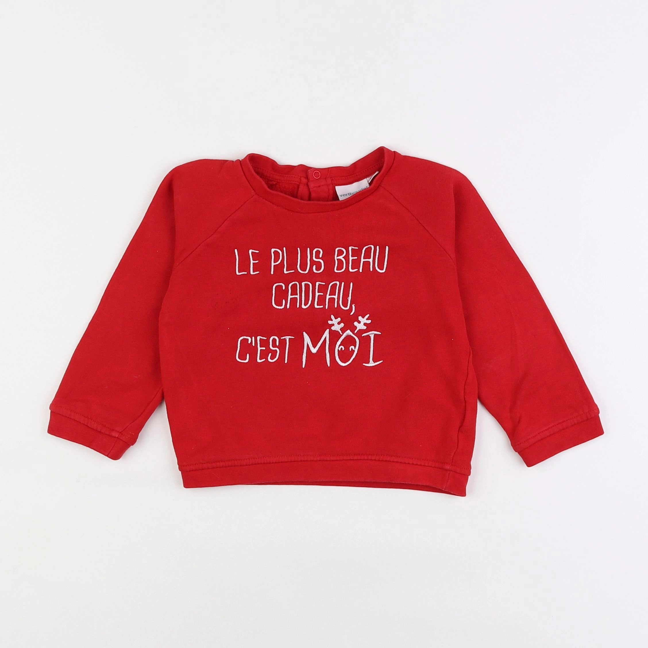 Vertbaudet - sweat rouge - 3 ans