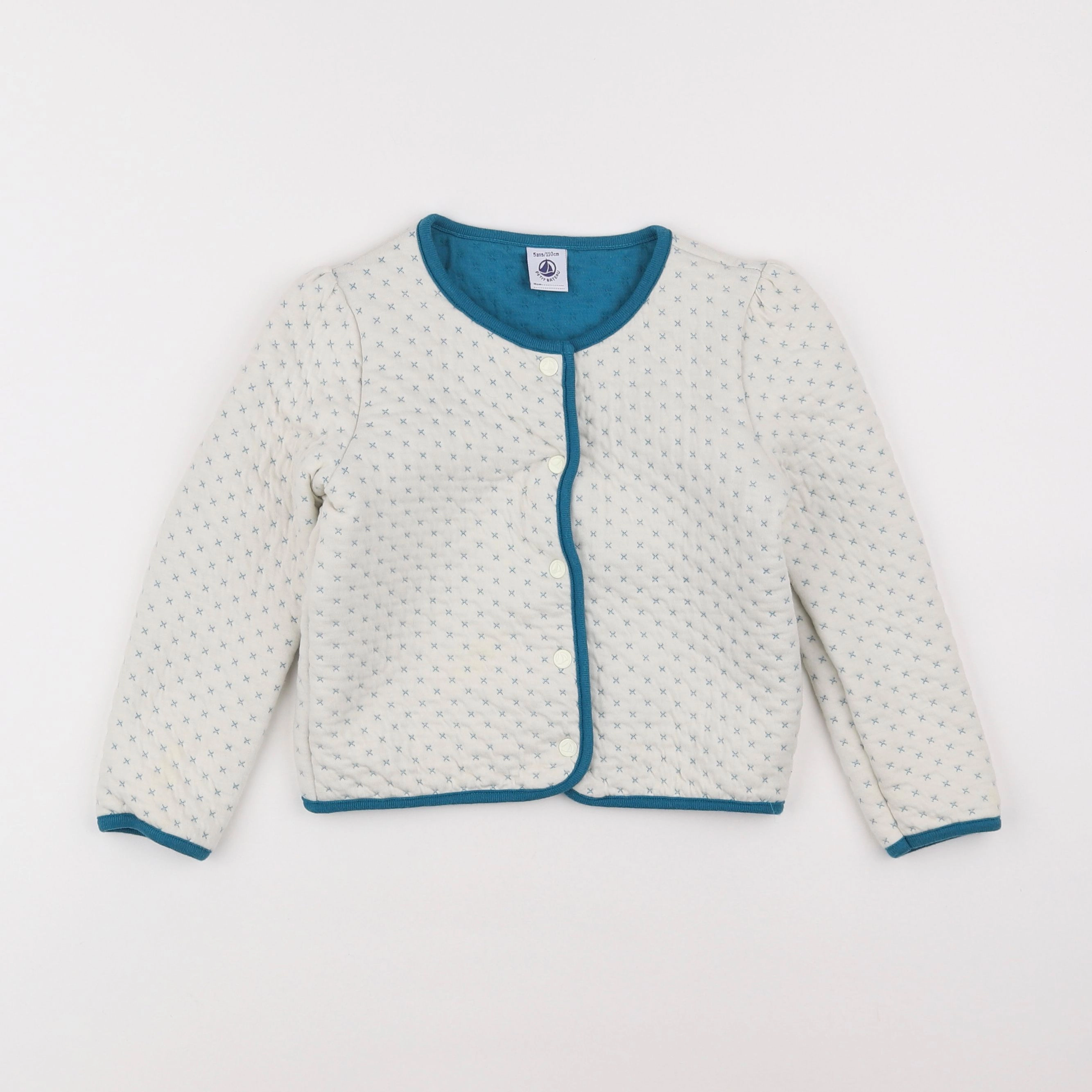 Petit Bateau - sweat blanc - 5 ans