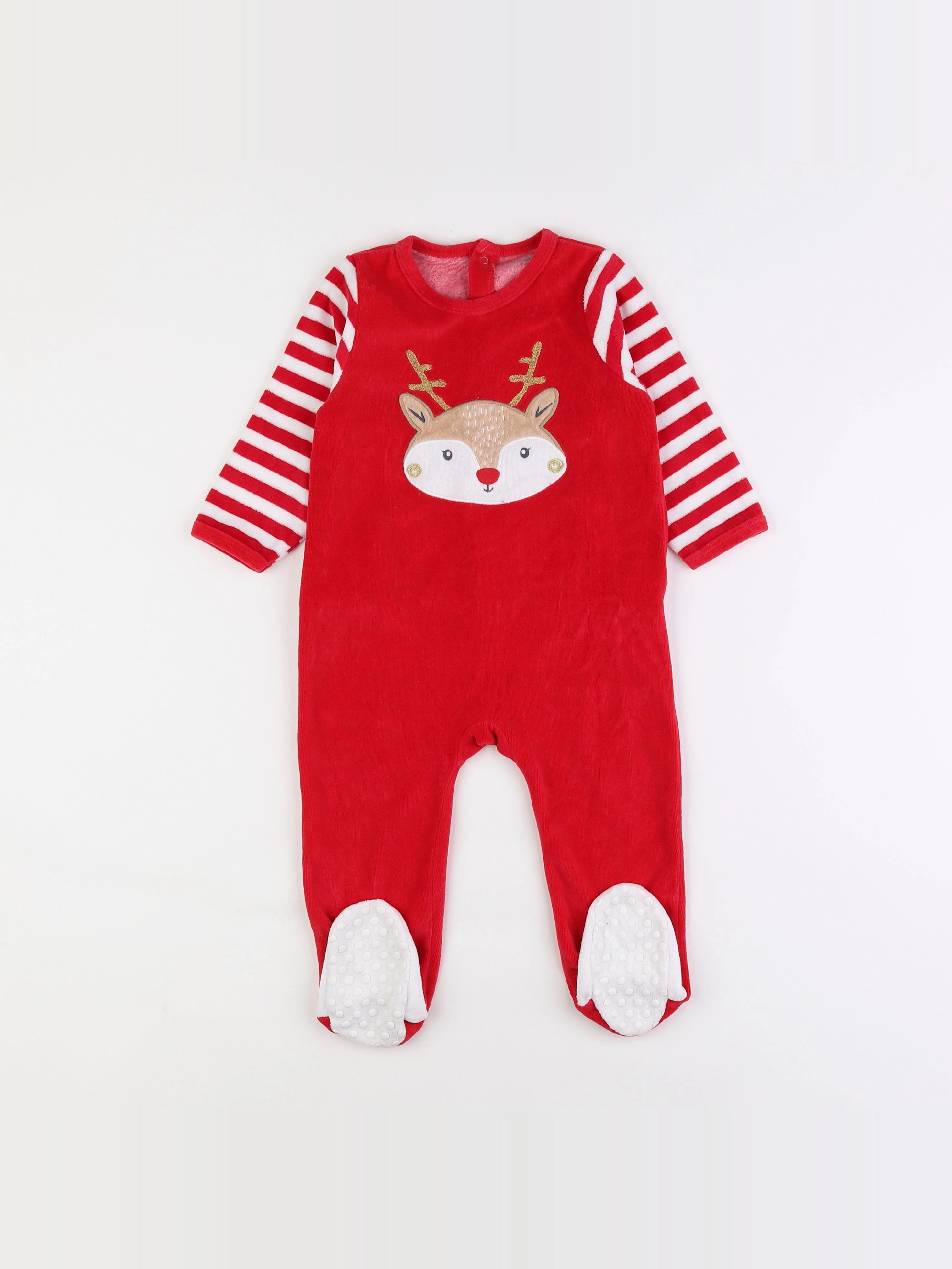 Vertbaudet - pyjama velours rouge - 18 mois