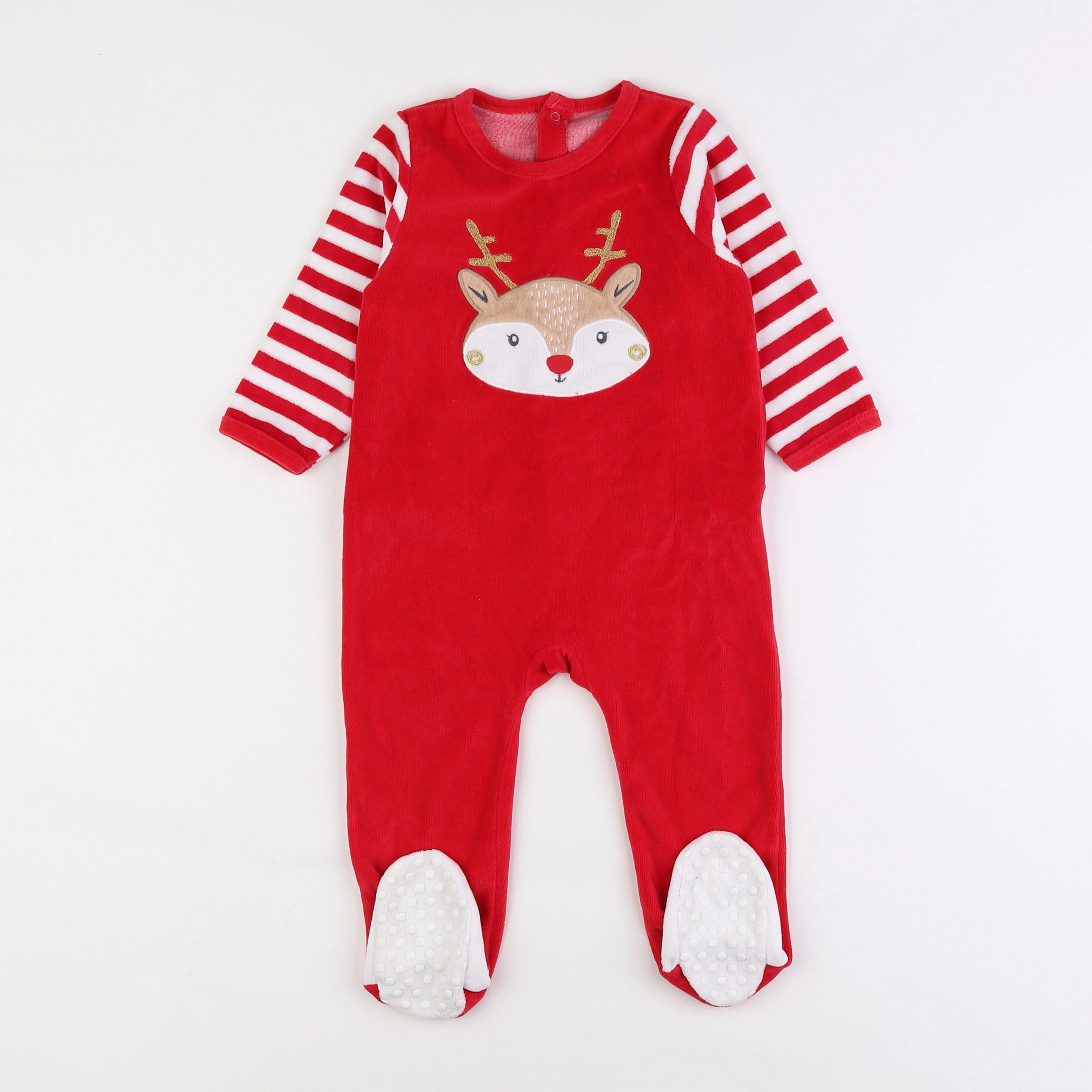 Vertbaudet - pyjama velours rouge - 18 mois
