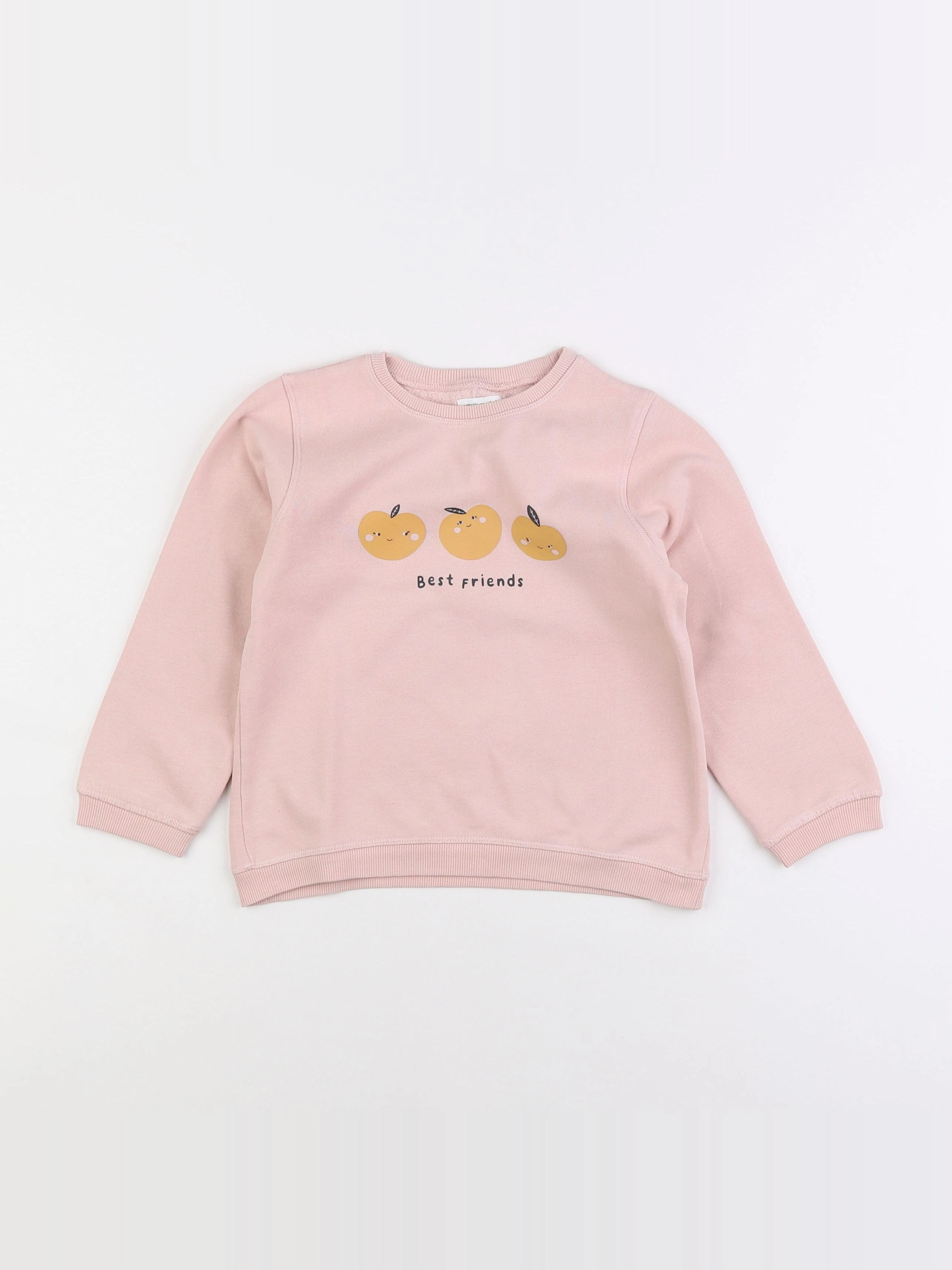Vertbaudet - sweat rose - 6 ans
