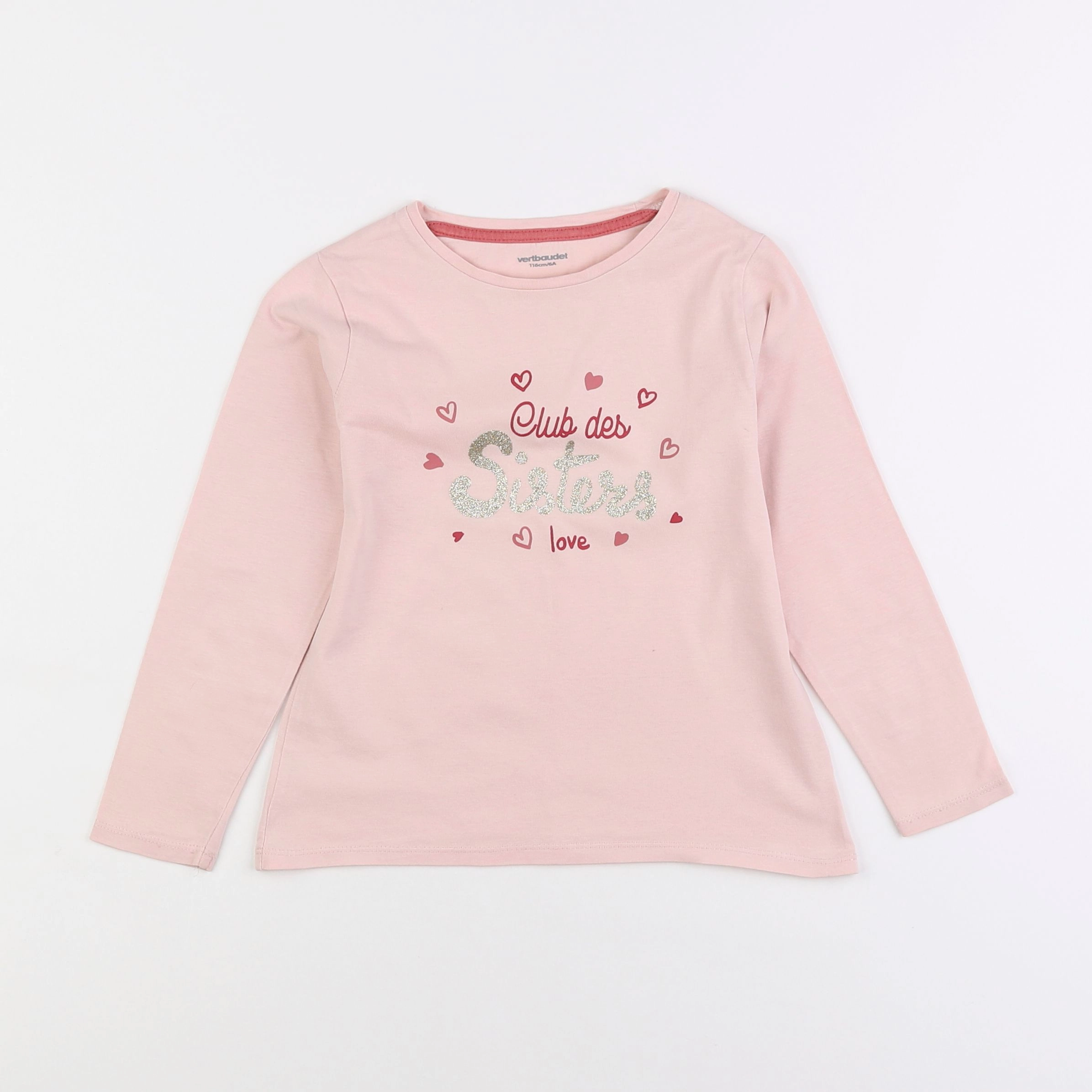 Vertbaudet - tee-shirt rose - 6 ans