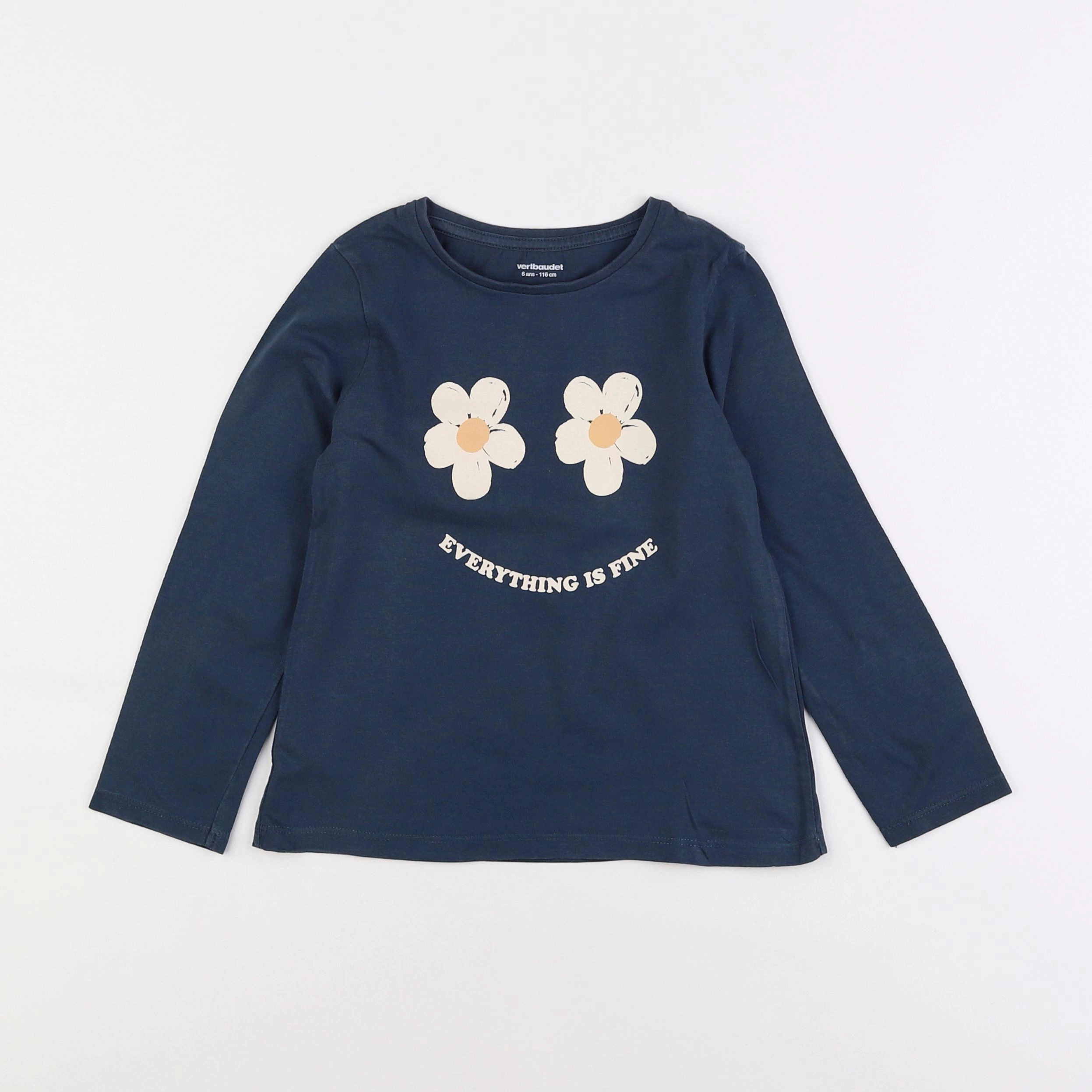 Vertbaudet - tee-shirt bleu - 6 ans