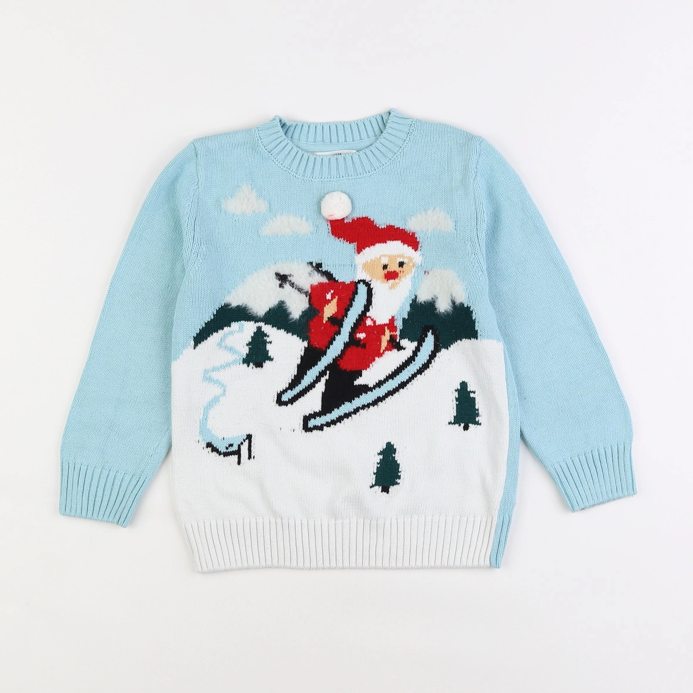 H&M - pull bleu - 2/4 ans