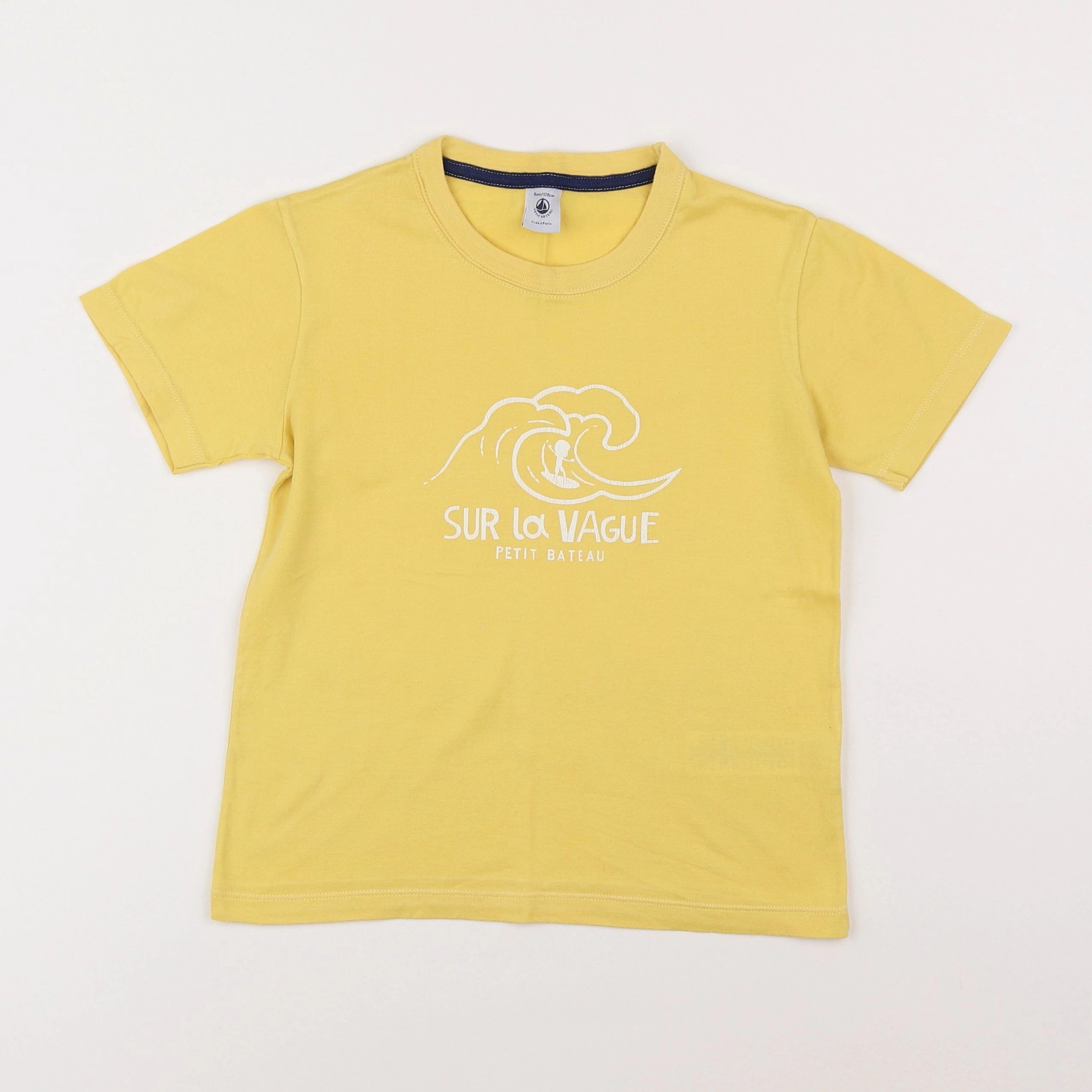 Petit Bateau - tee-shirt jaune - 8 ans