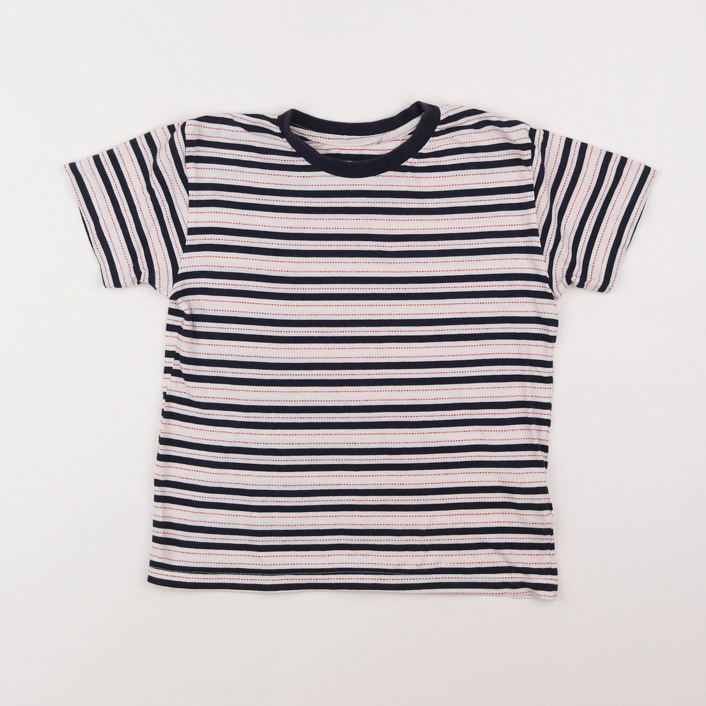 Monoprix - tee-shirt bleu, blanc - 8 ans