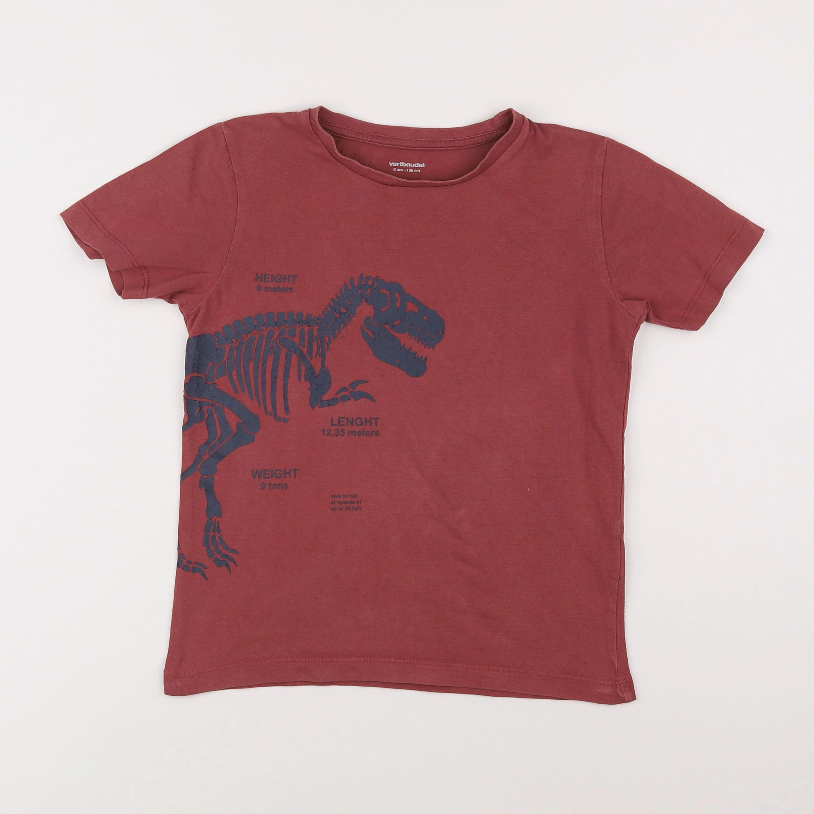 Vertbaudet - tee-shirt rouge - 8 ans