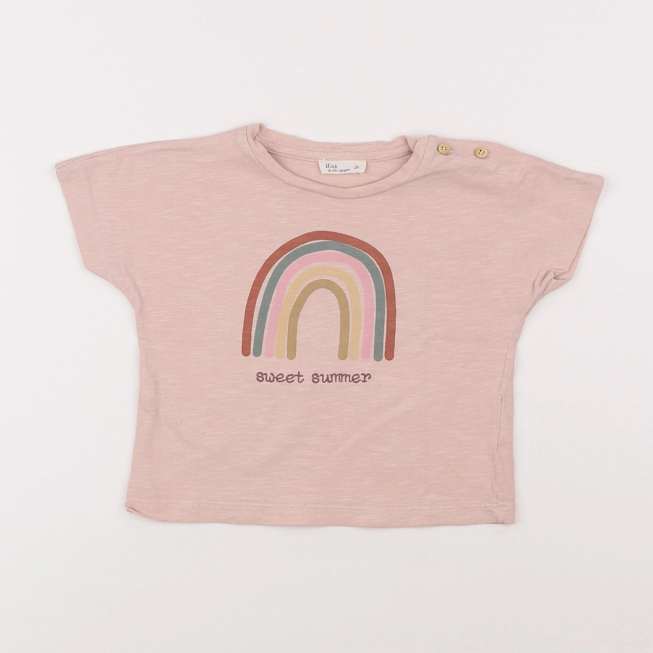 Little Cigogne - tee-shirt rose - 2 ans