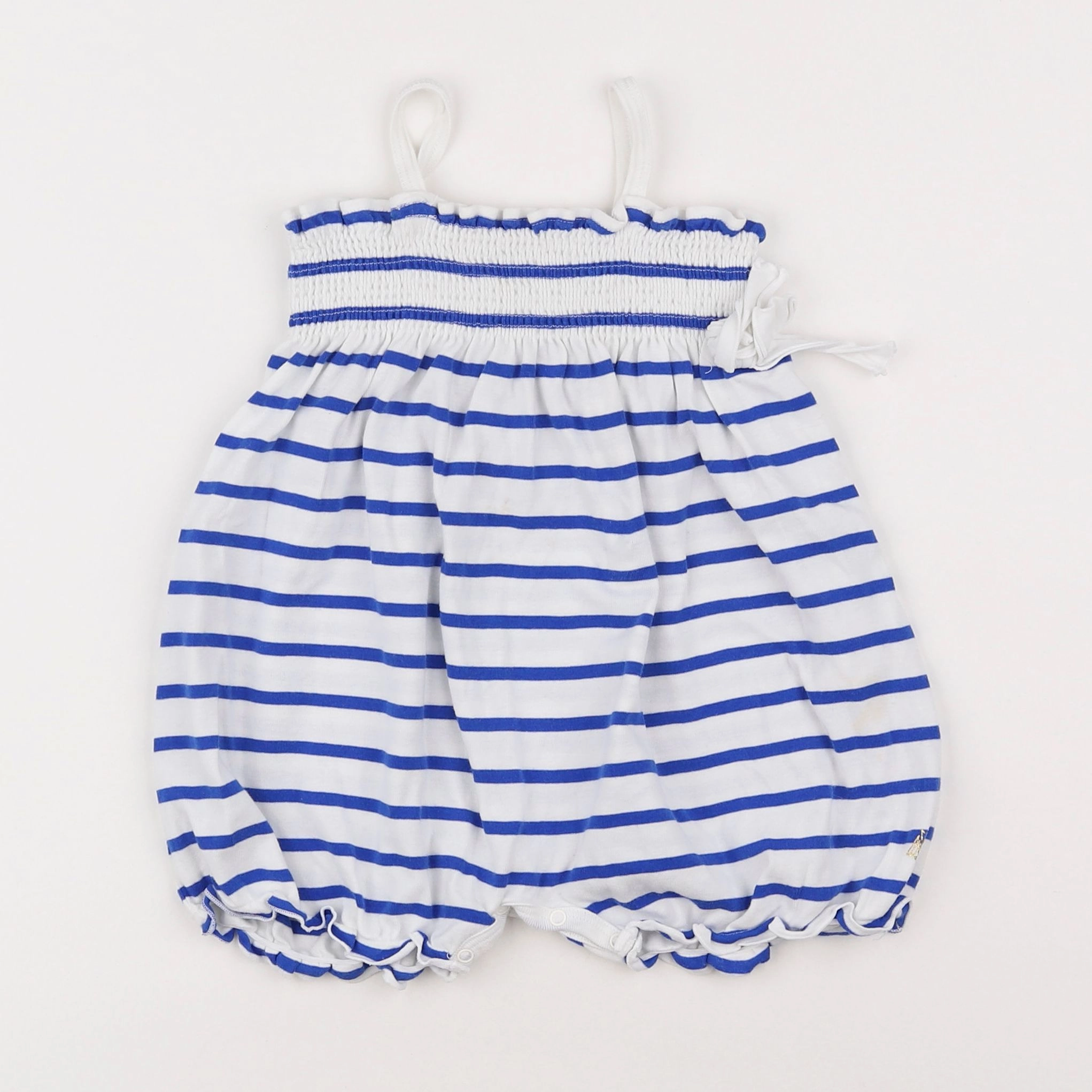 Petit Bateau - combinaison blanc, bleu - 2 ans