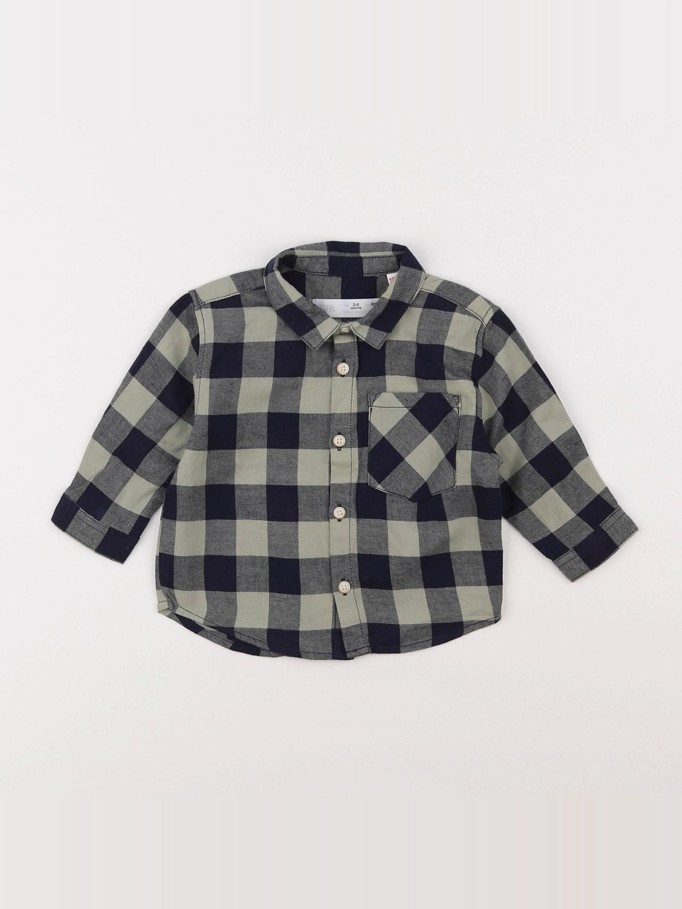 Zara - chemise vert - 3/6 mois