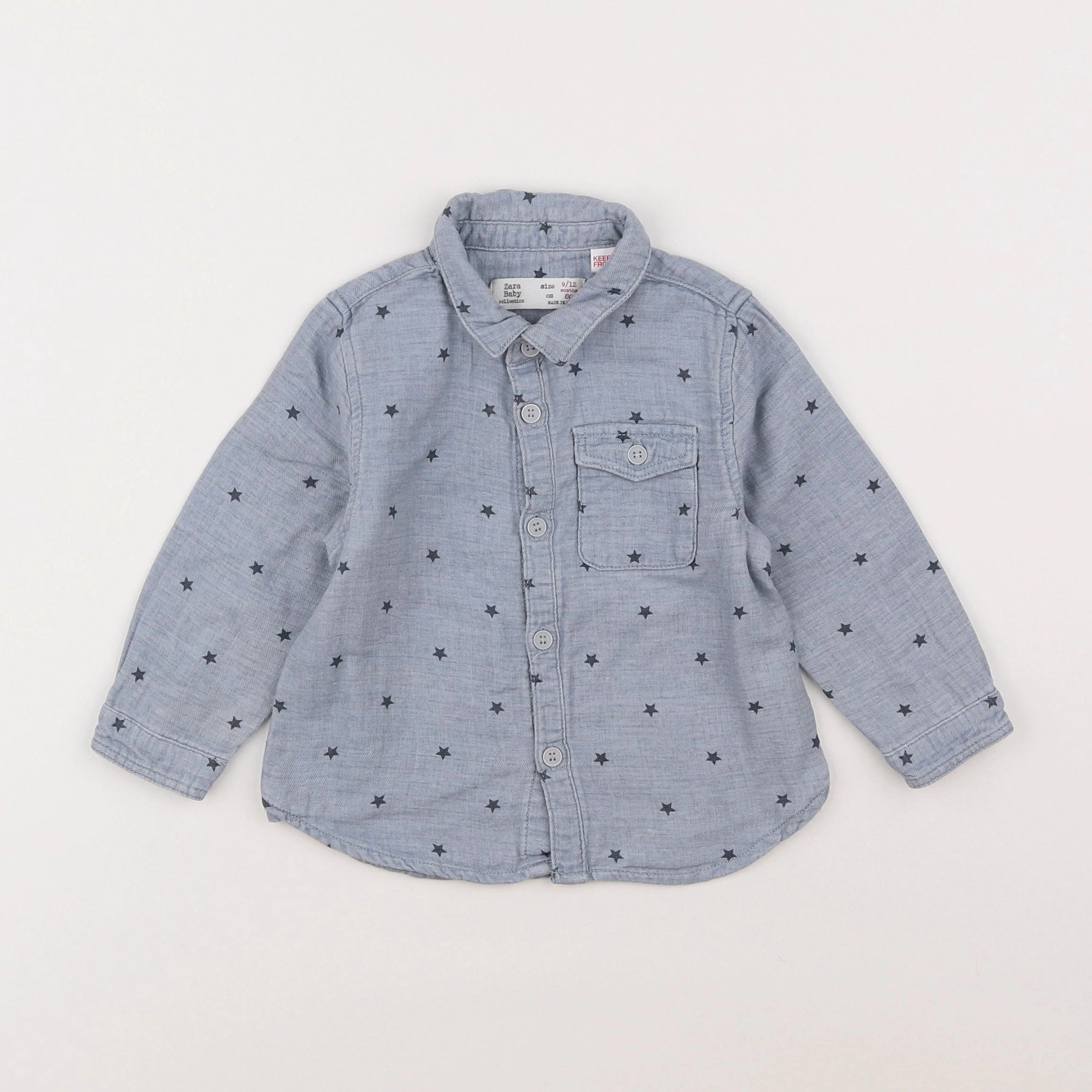 Zara - chemise bleu - 9/12 mois