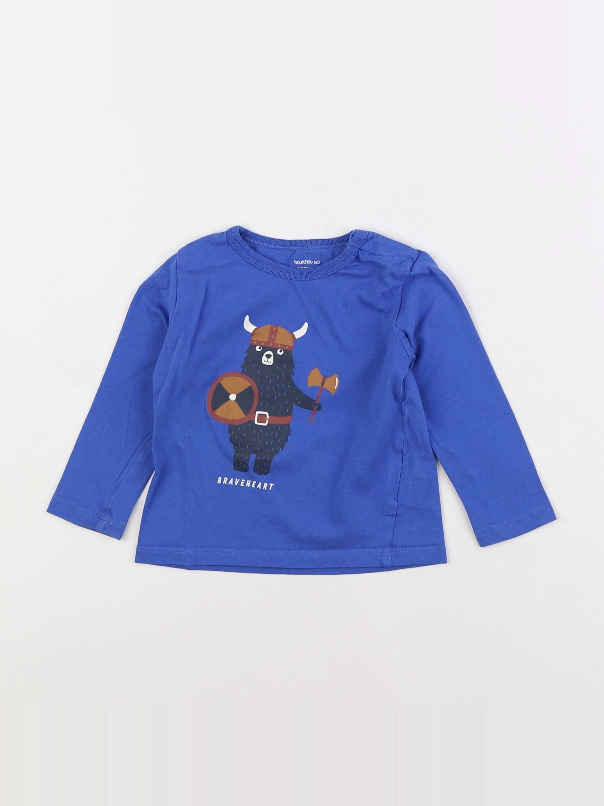 Boutchou - tee-shirt bleu - 18 mois