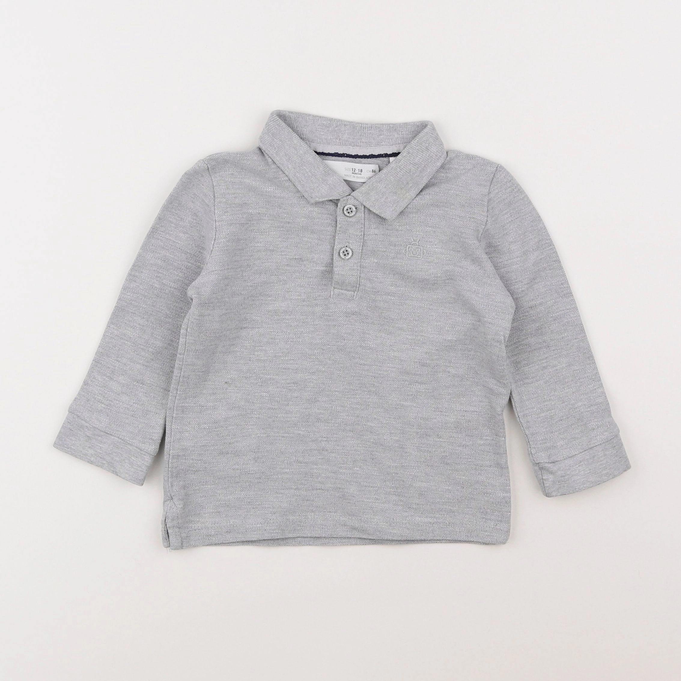 Zara - polo gris - 12/18 mois