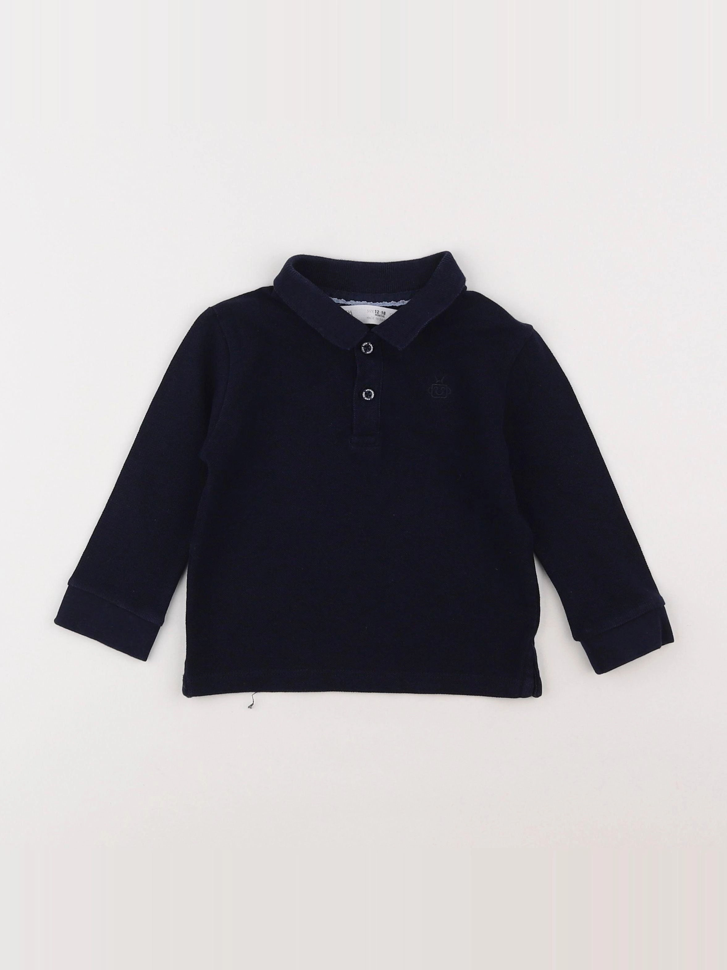Zara - polo bleu - 12/18 mois