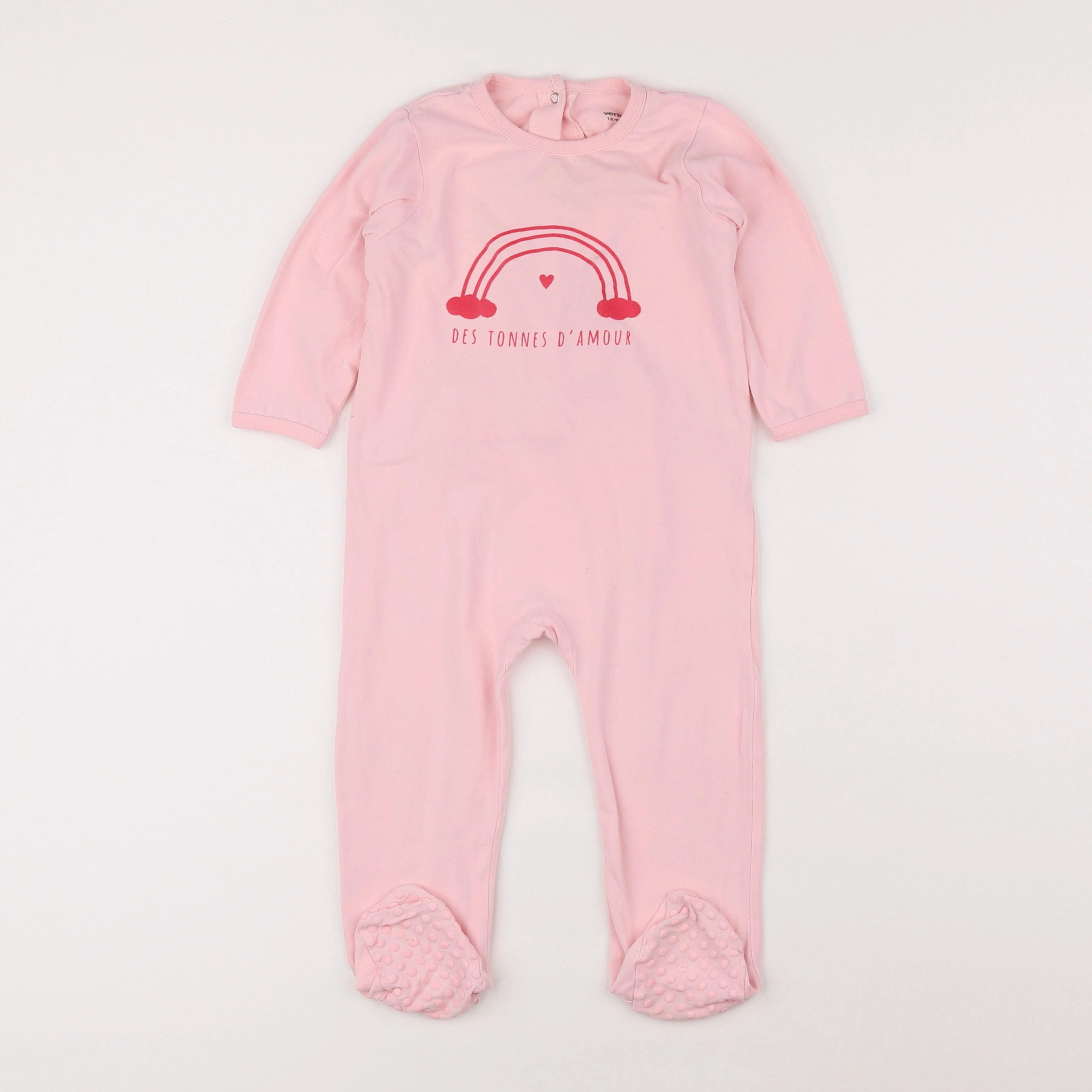 Vertbaudet - pyjama coton rose - 18 mois