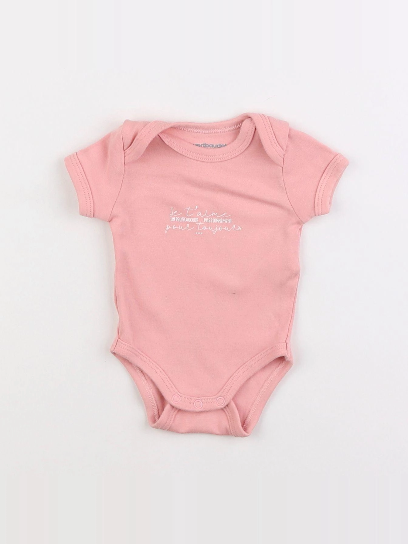 Vertbaudet - body rose - 1 mois