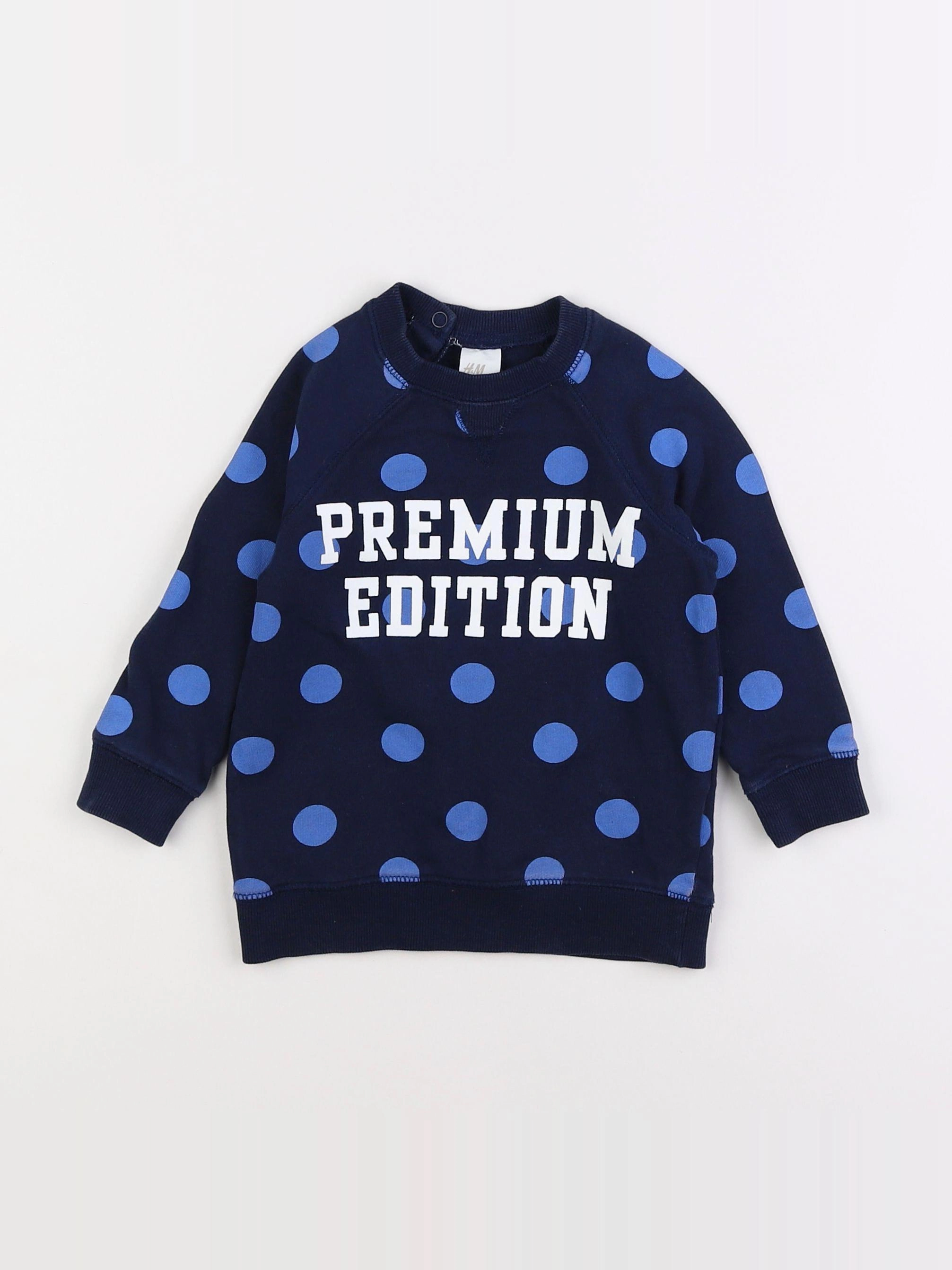 H&M - sweat bleu - 12/18 mois