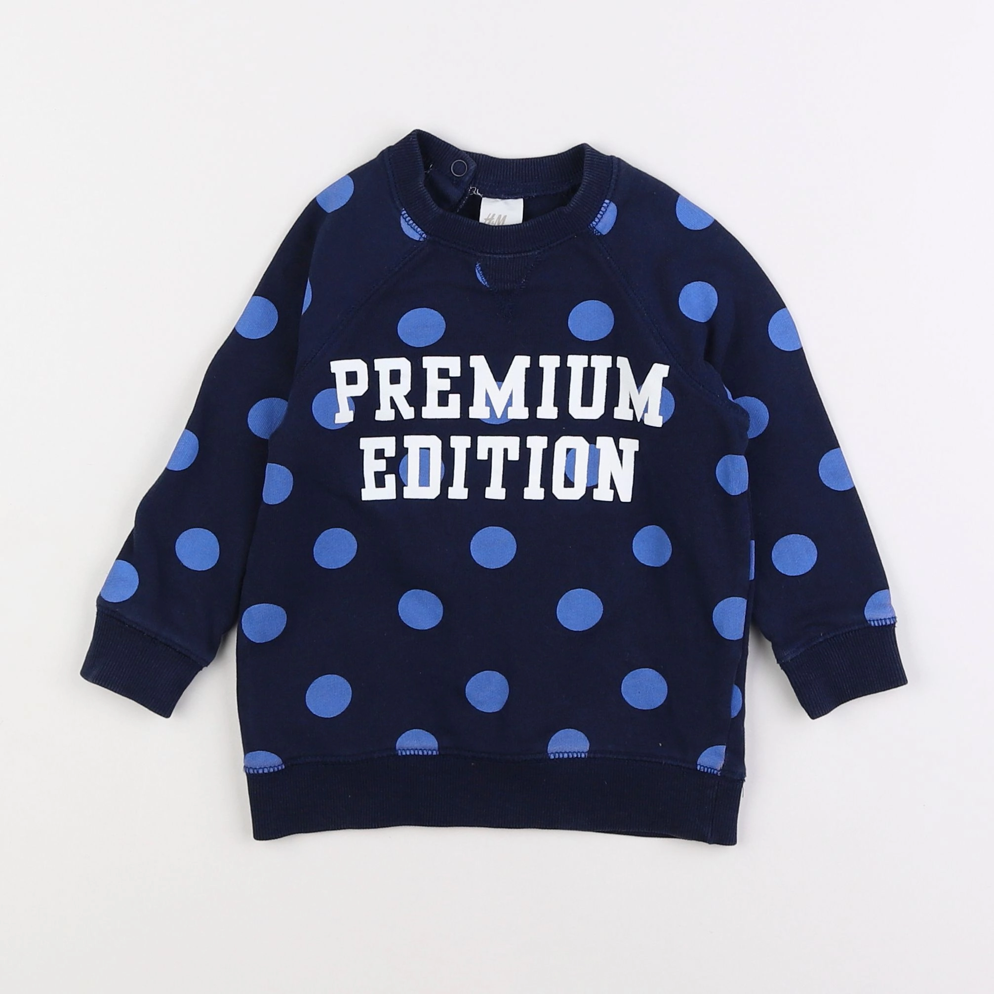 H&M - sweat bleu - 12/18 mois