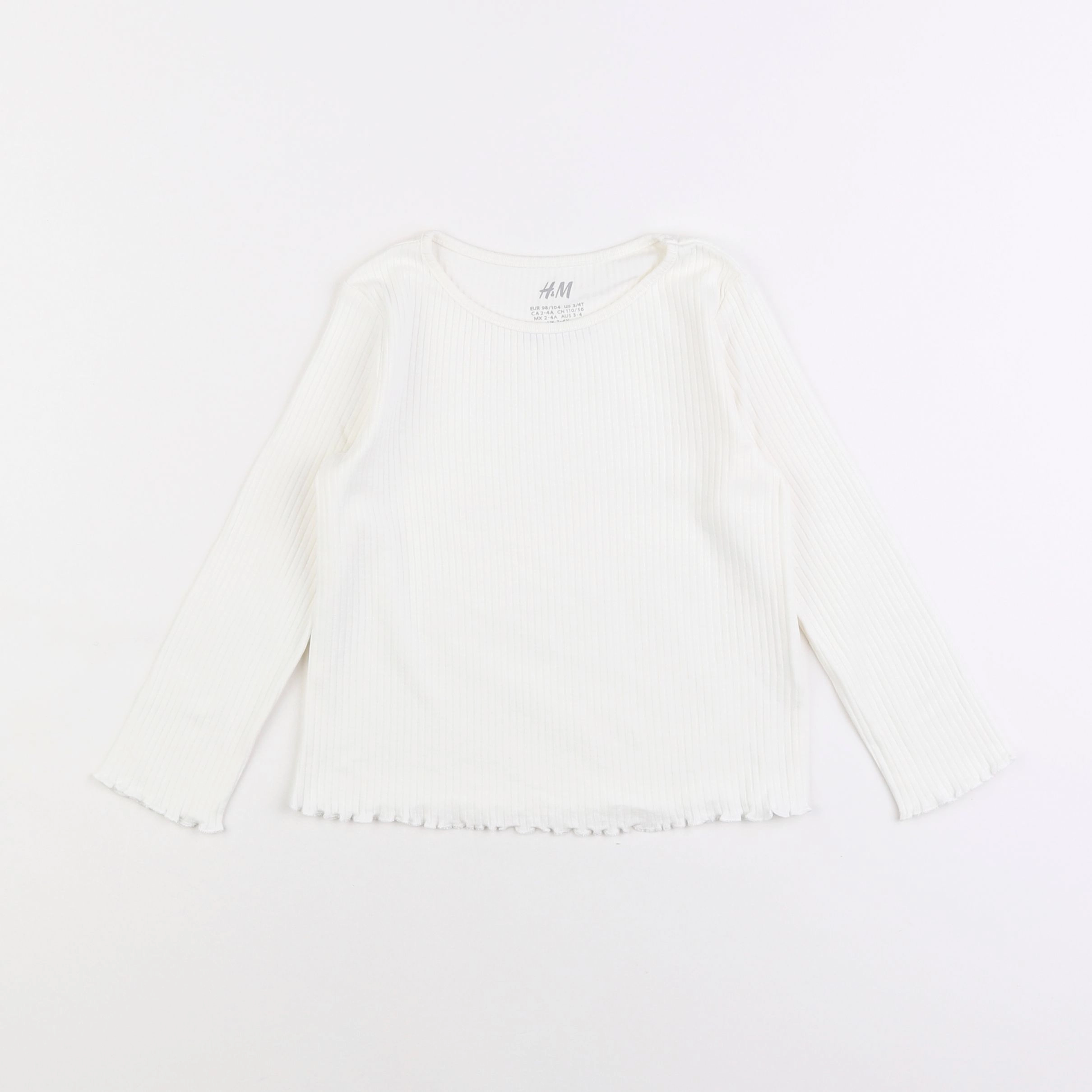 H&M - tee-shirt beige - 2/4 ans