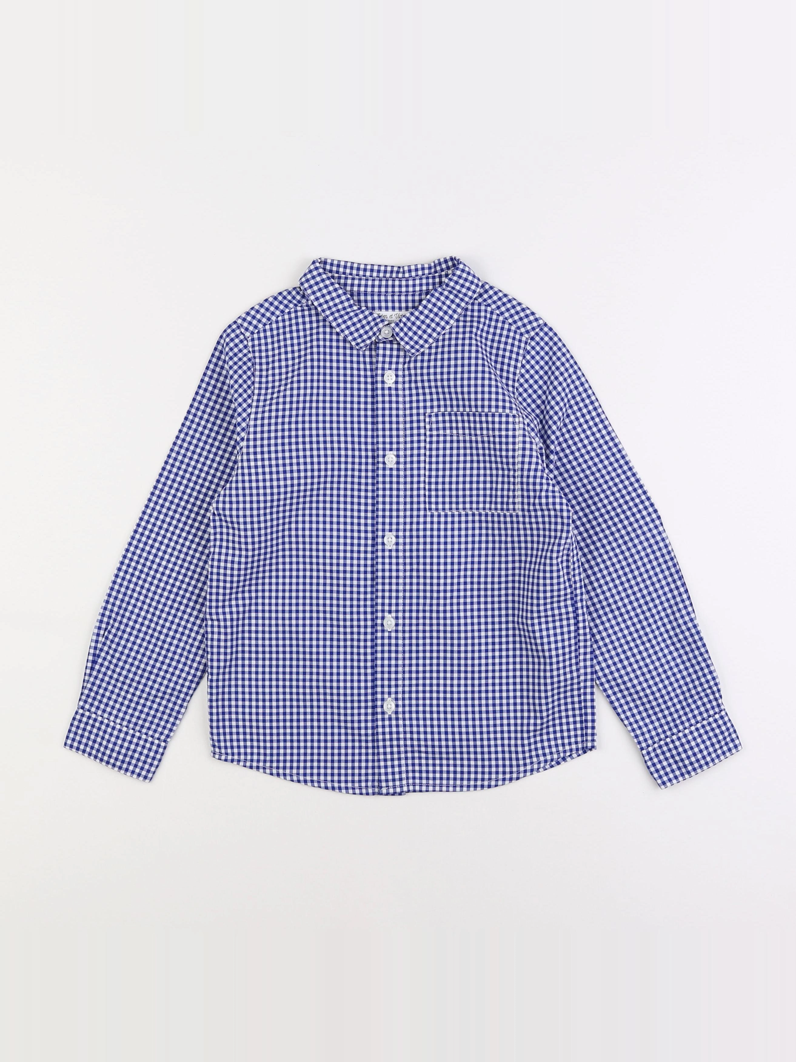 Eden & Victor - chemise blanc, bleu - 6 ans