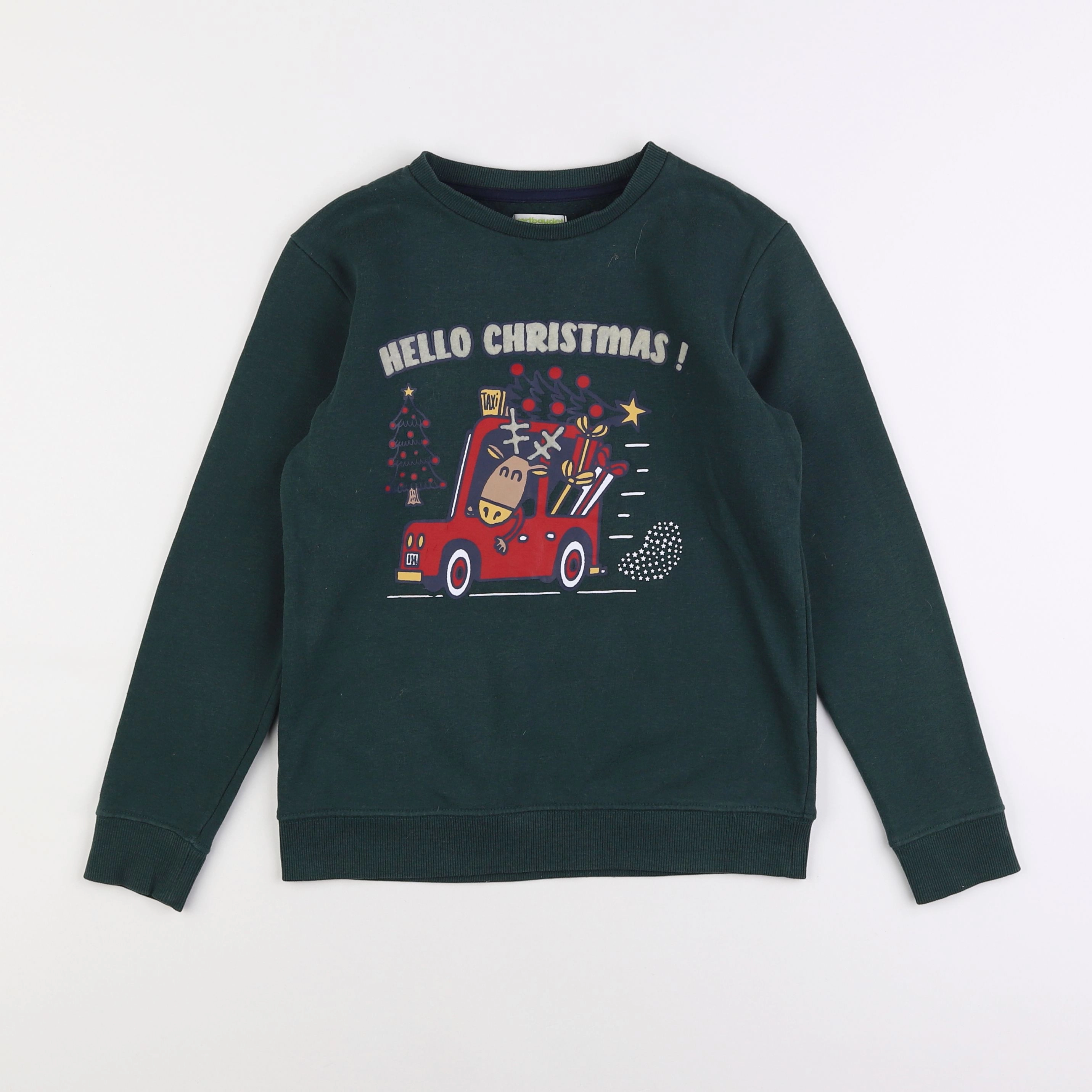 Vertbaudet - sweat vert - 10 ans