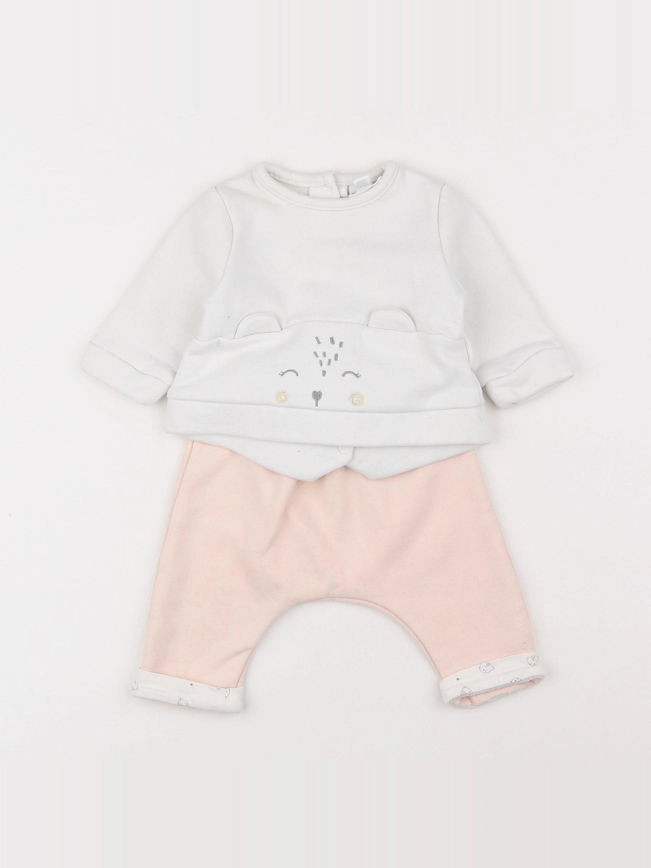 Vertbaudet - ensemble rose - 3 mois