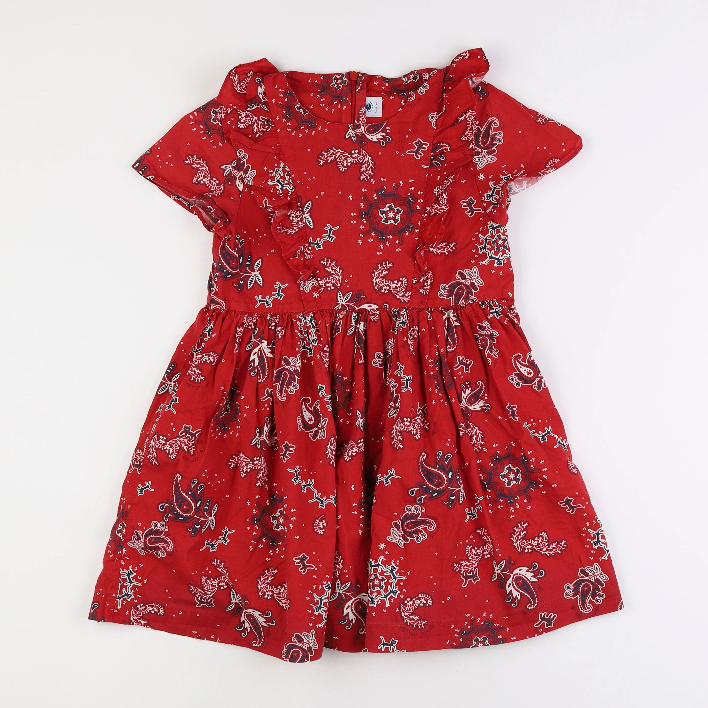 Petit Bateau - robe rouge - 8 ans