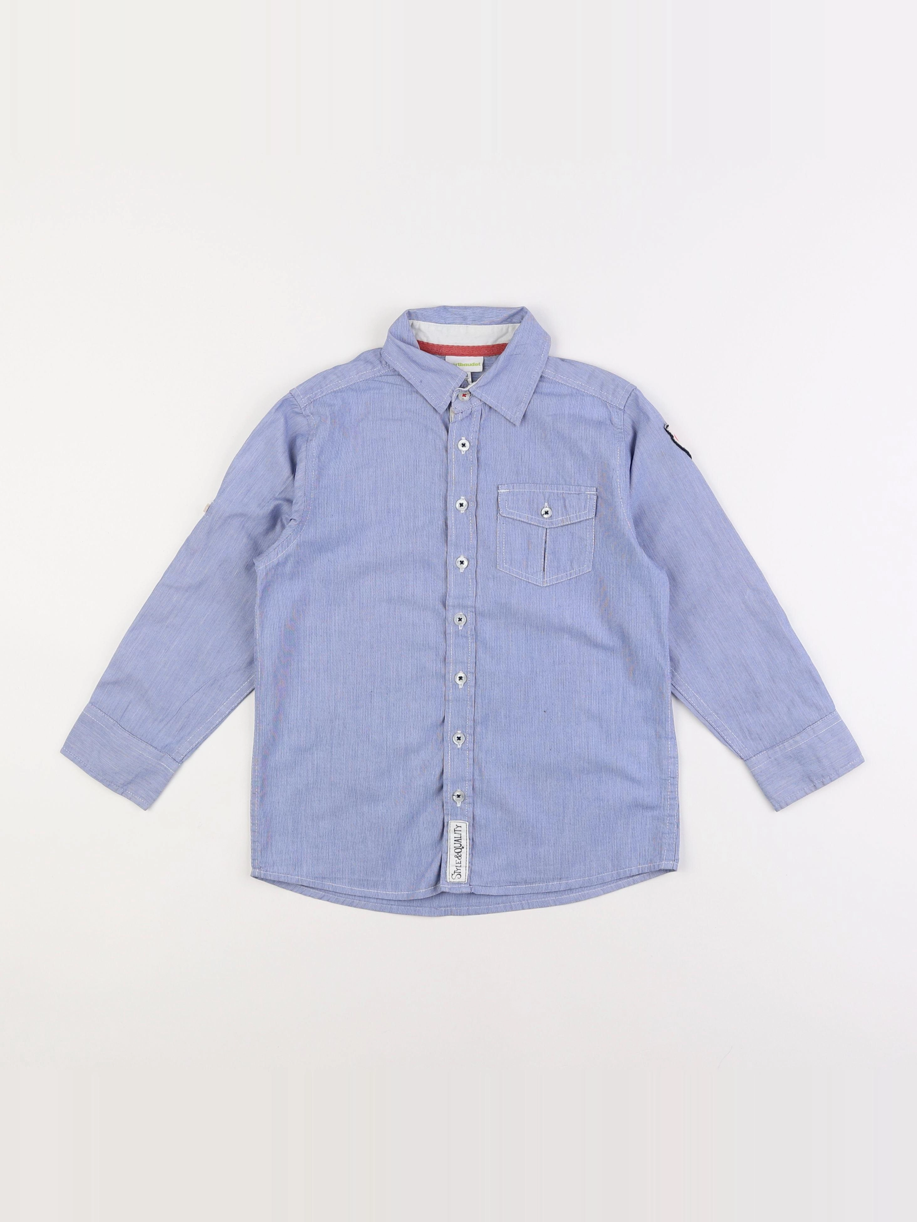 Vertbaudet - chemise imprimé au dos bleu - 6 ans