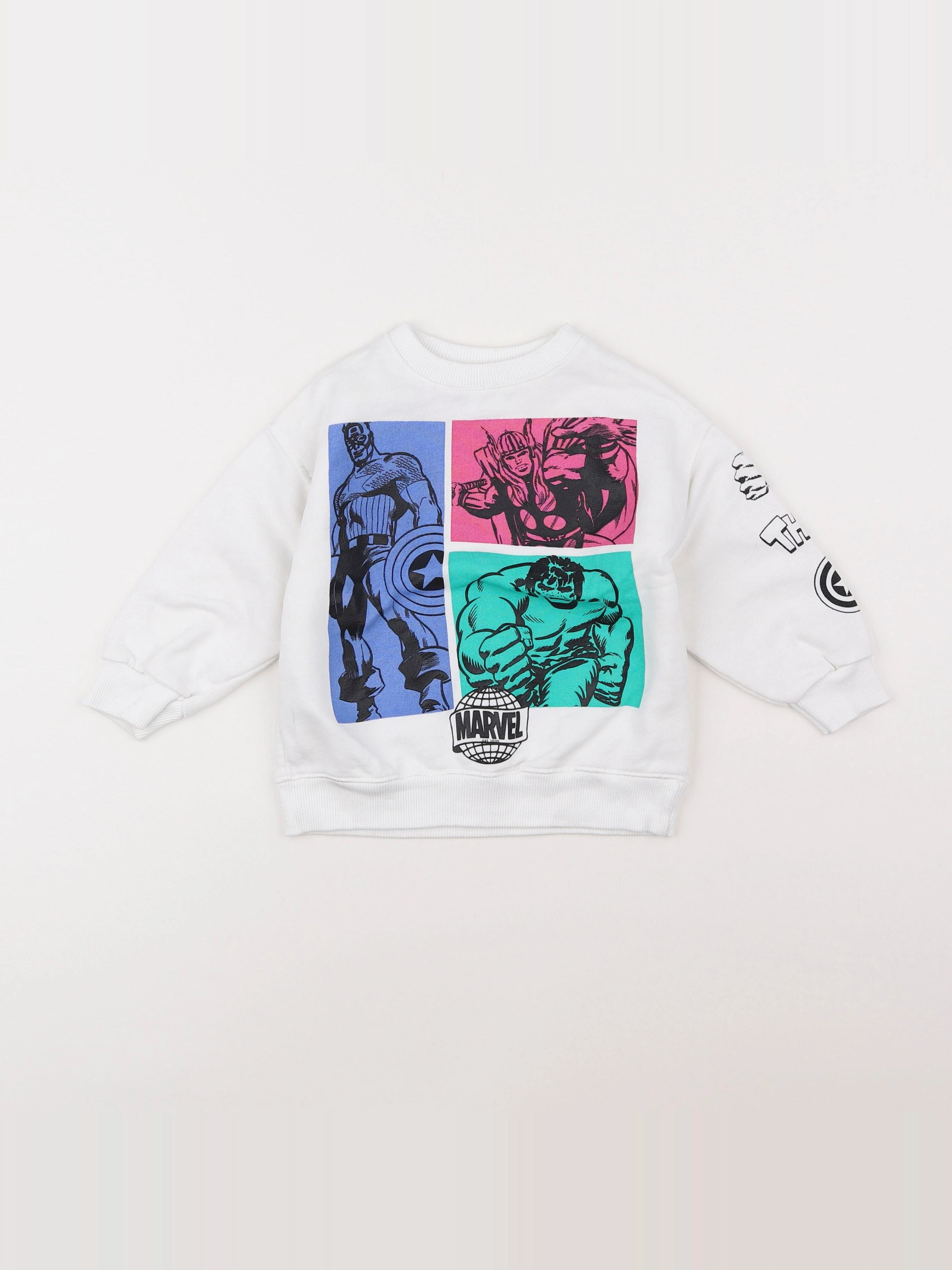 Zara - sweat blanc - 9/12 mois