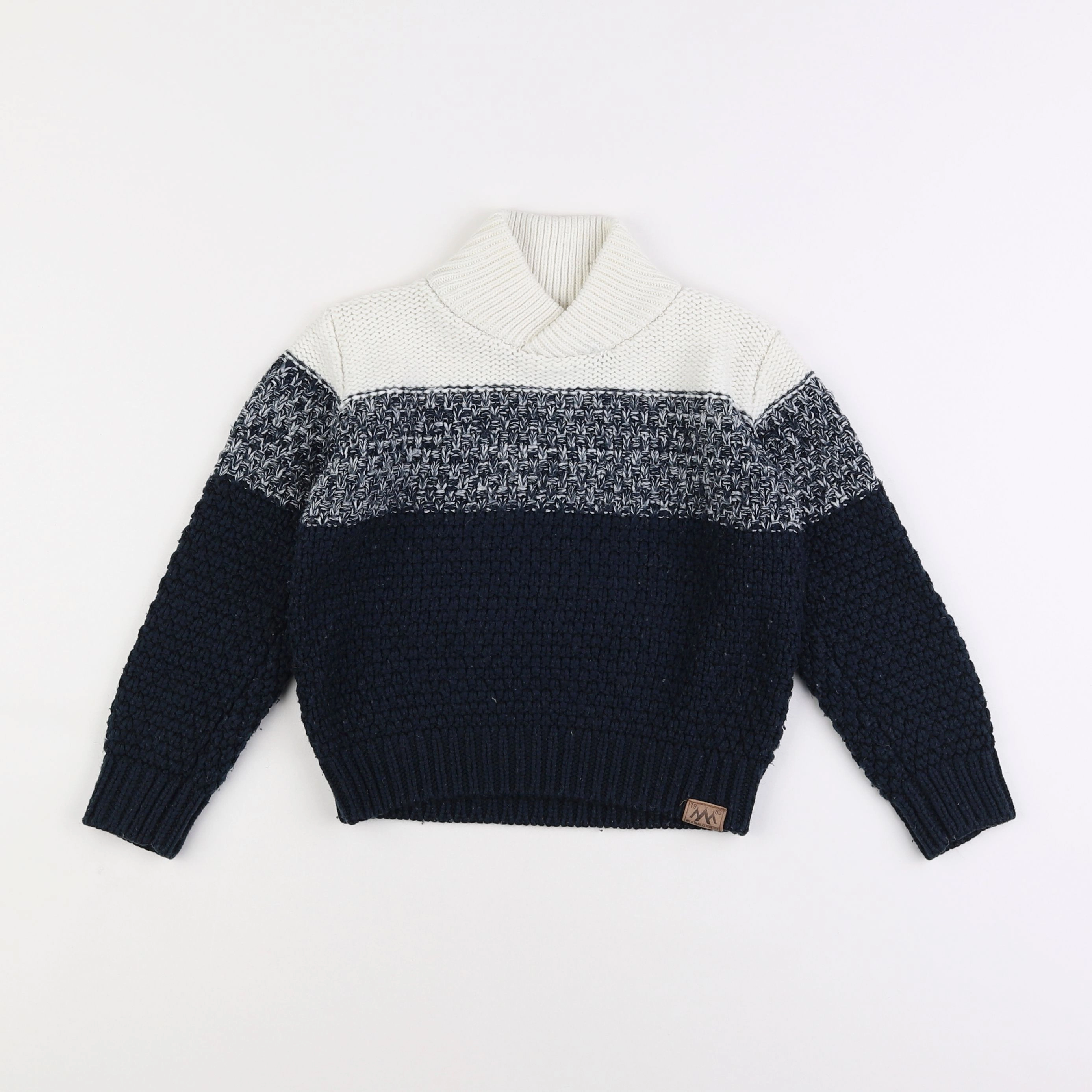 Tape à l'oeil - pull blanc, bleu - 4 ans