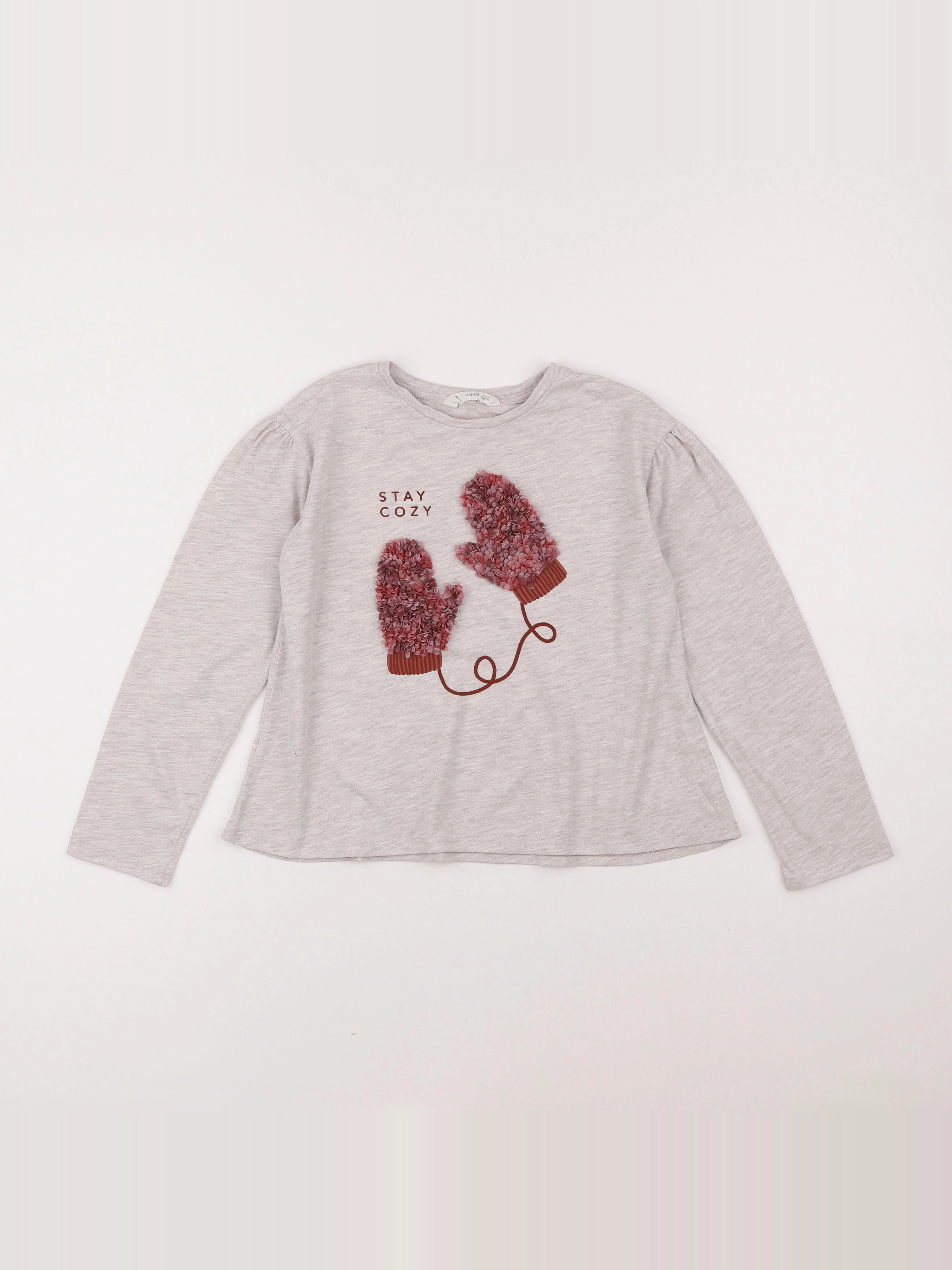 Mango - tee-shirt beige - 9/10 ans