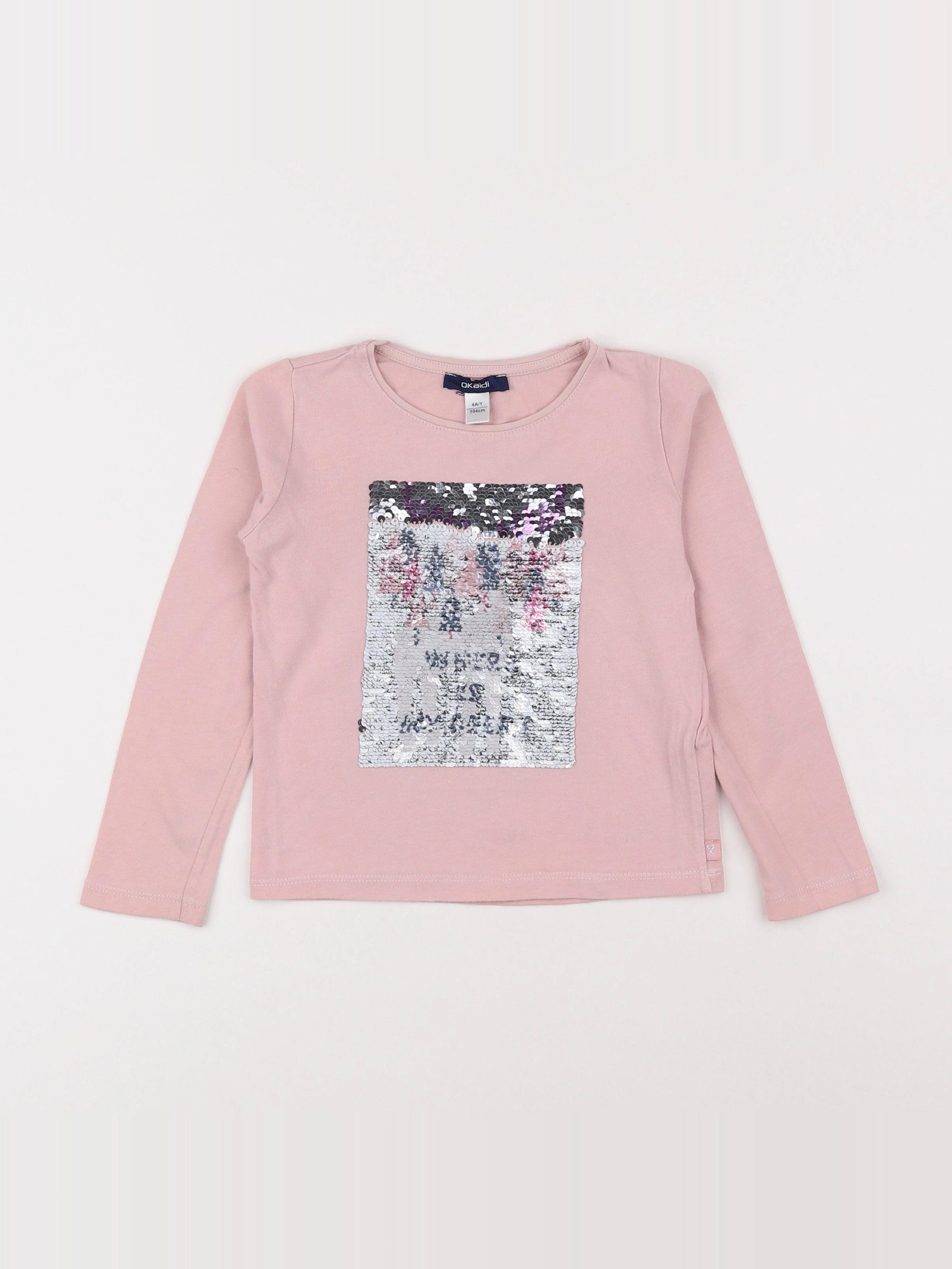 Okaidi - tee-shirt rose - 4 ans