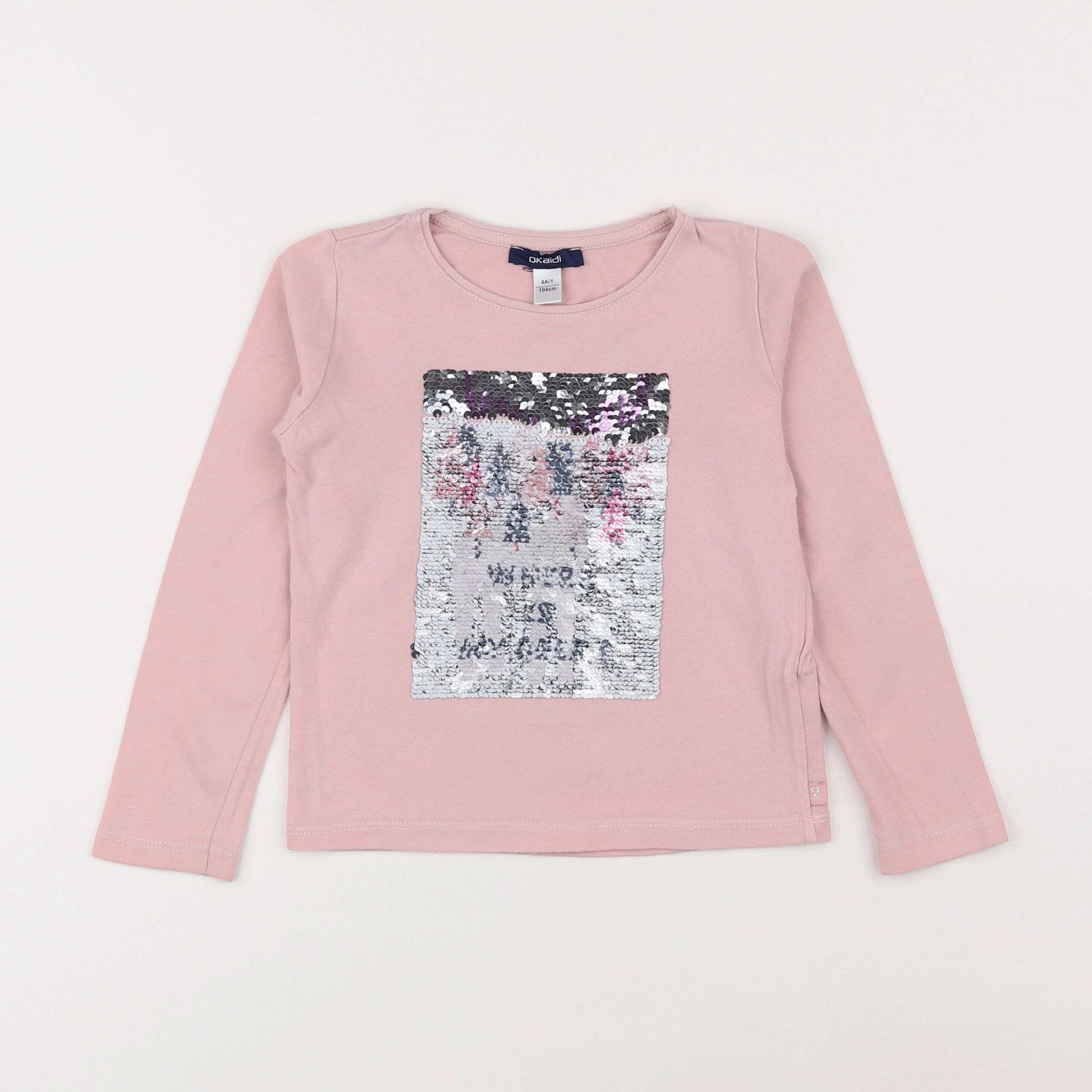 Okaidi - tee-shirt rose - 4 ans