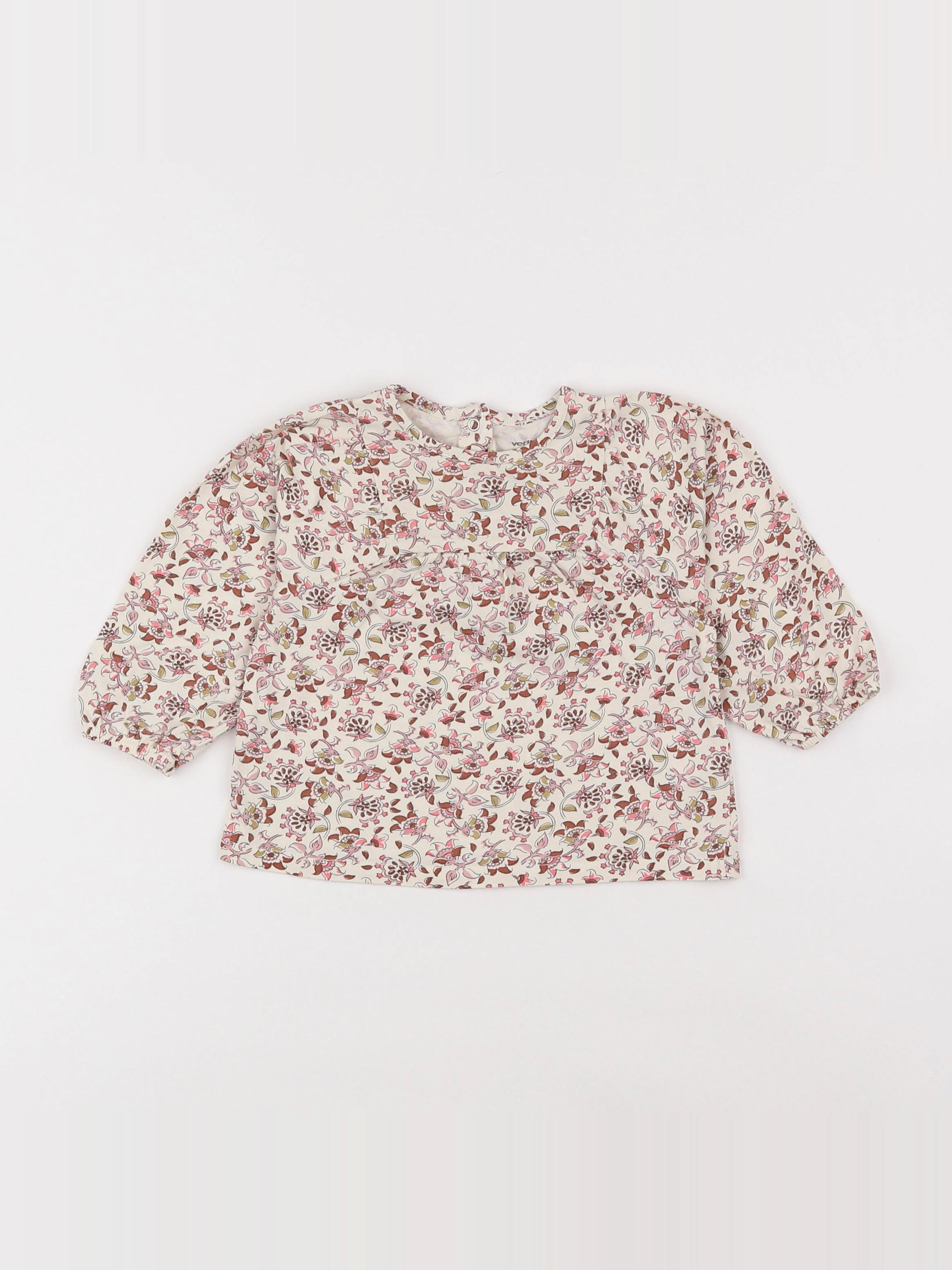 Vertbaudet - tee-shirt beige - 12 mois