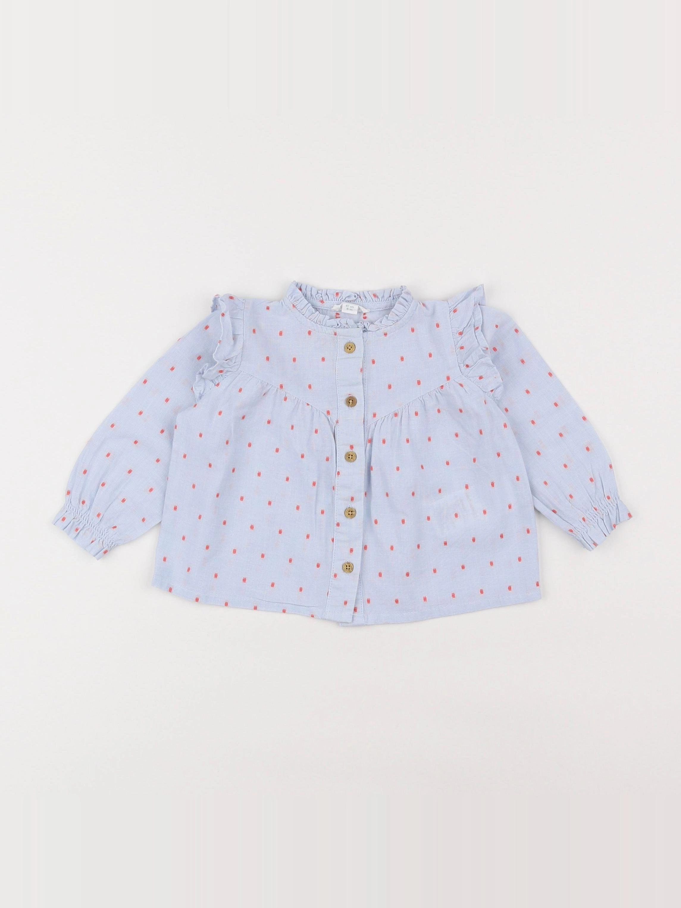 Vertbaudet - blouse bleu - 6 mois