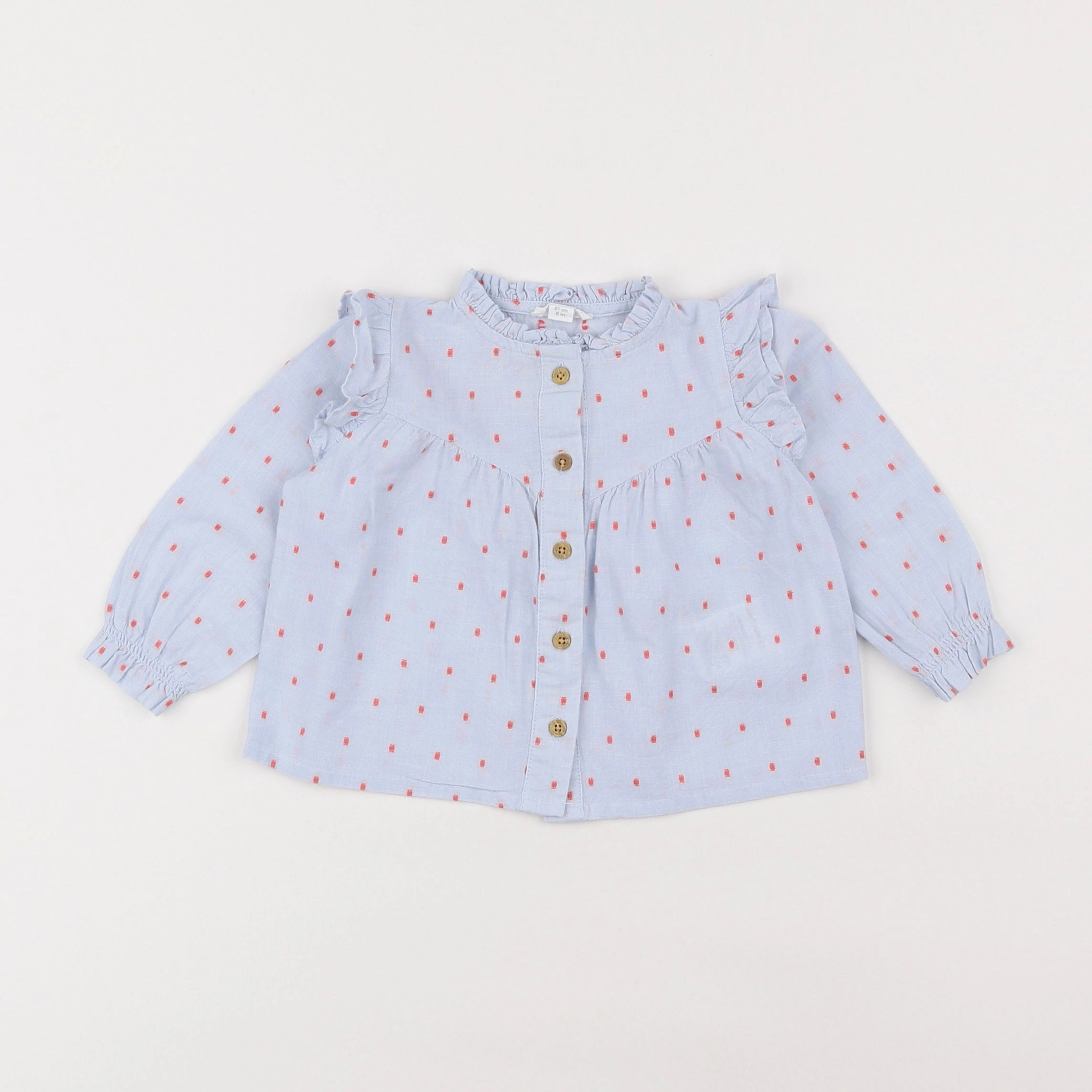 Vertbaudet - blouse bleu - 6 mois