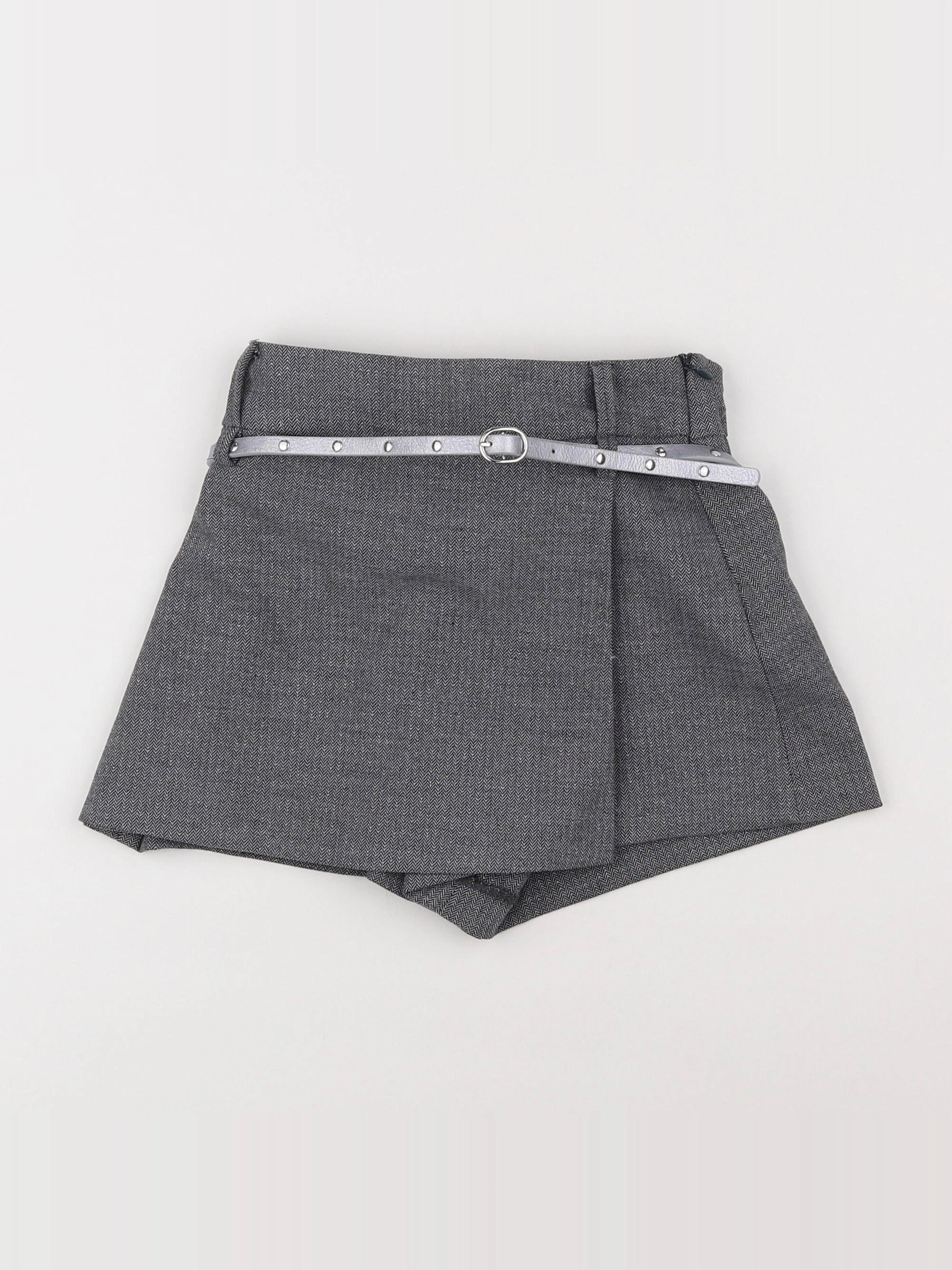Zara - jupe short gris, or - 8 ans