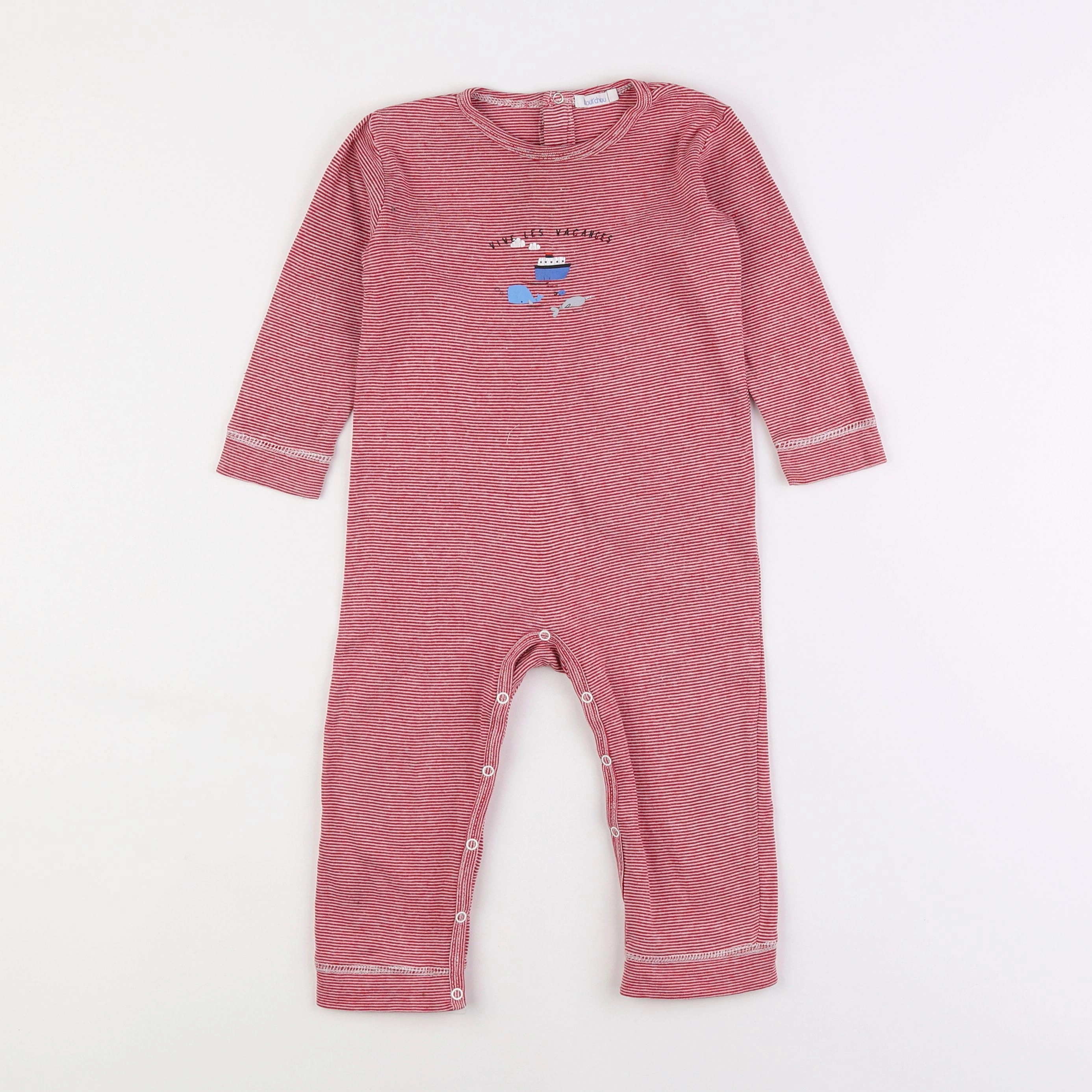 Boutchou - pyjama coton rouge - 18 mois