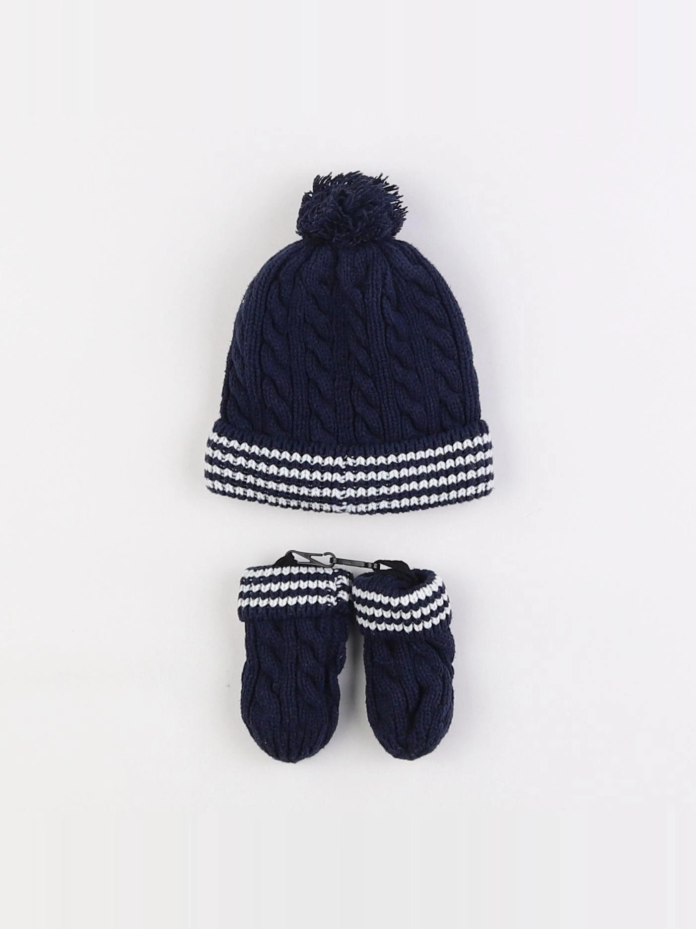 Vertbaudet - ensemble bonnet/moufles bleu - 3 ans