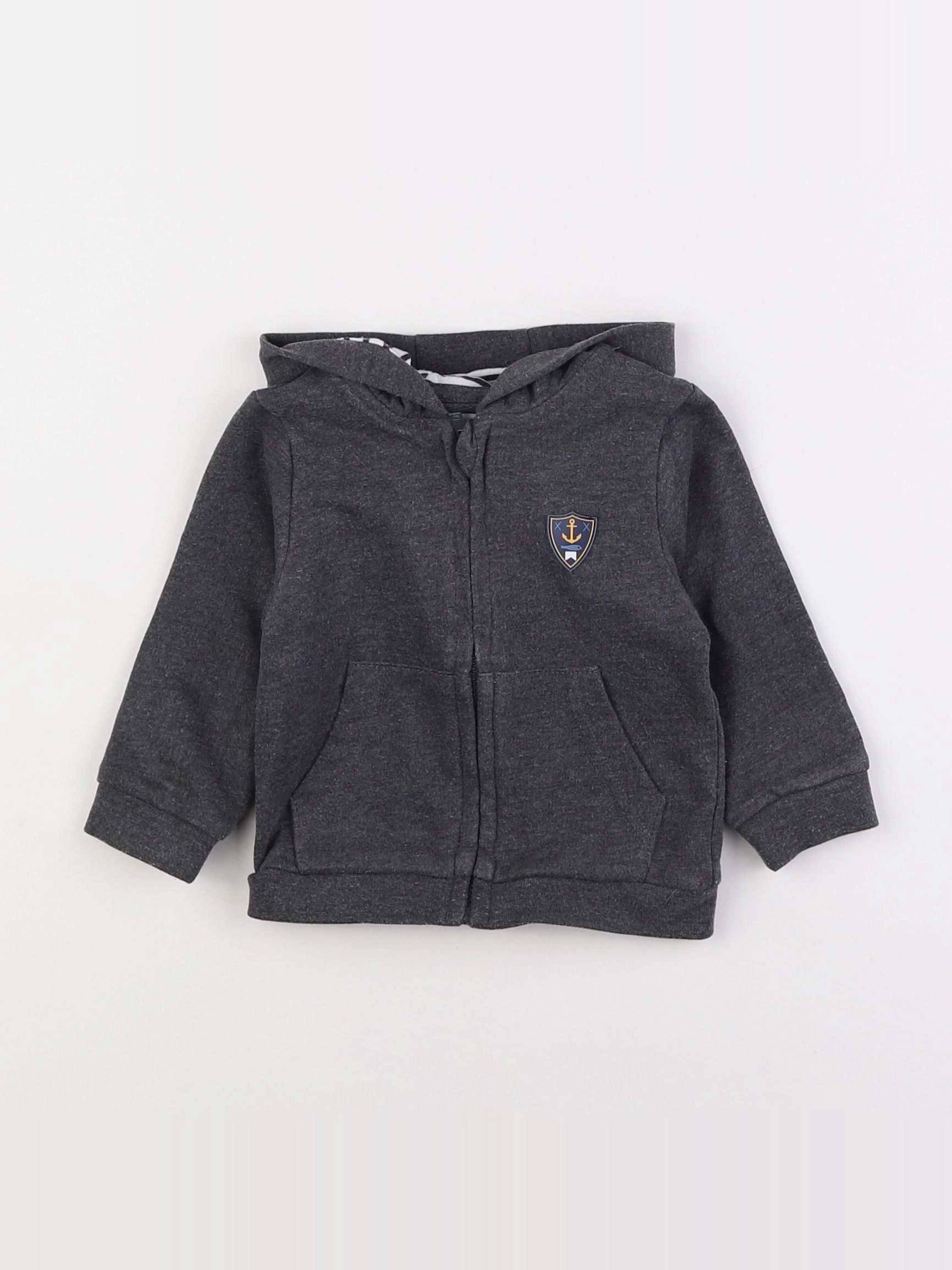Vertbaudet - sweat gris - 9 mois