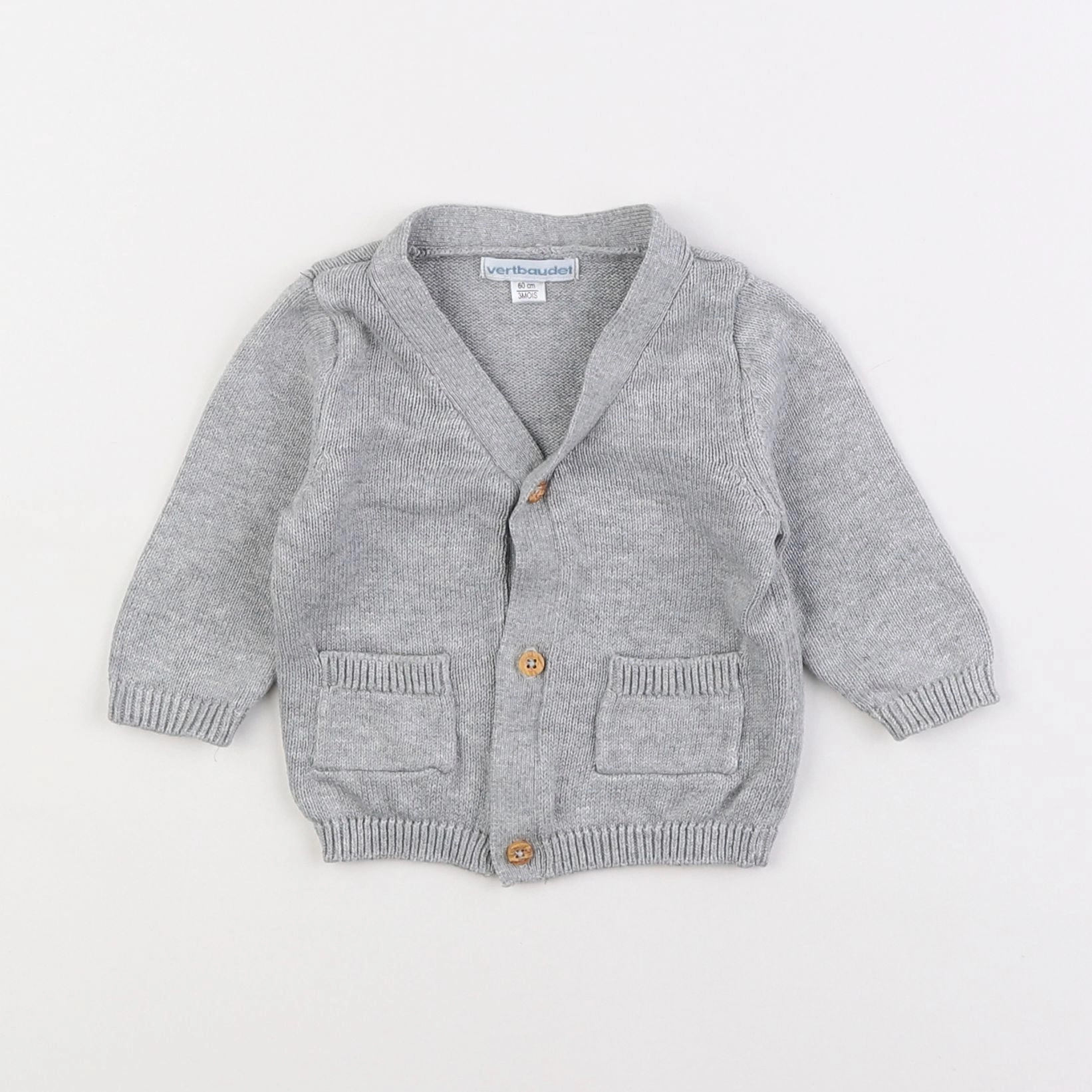 Vertbaudet - gilet gris - 3 mois