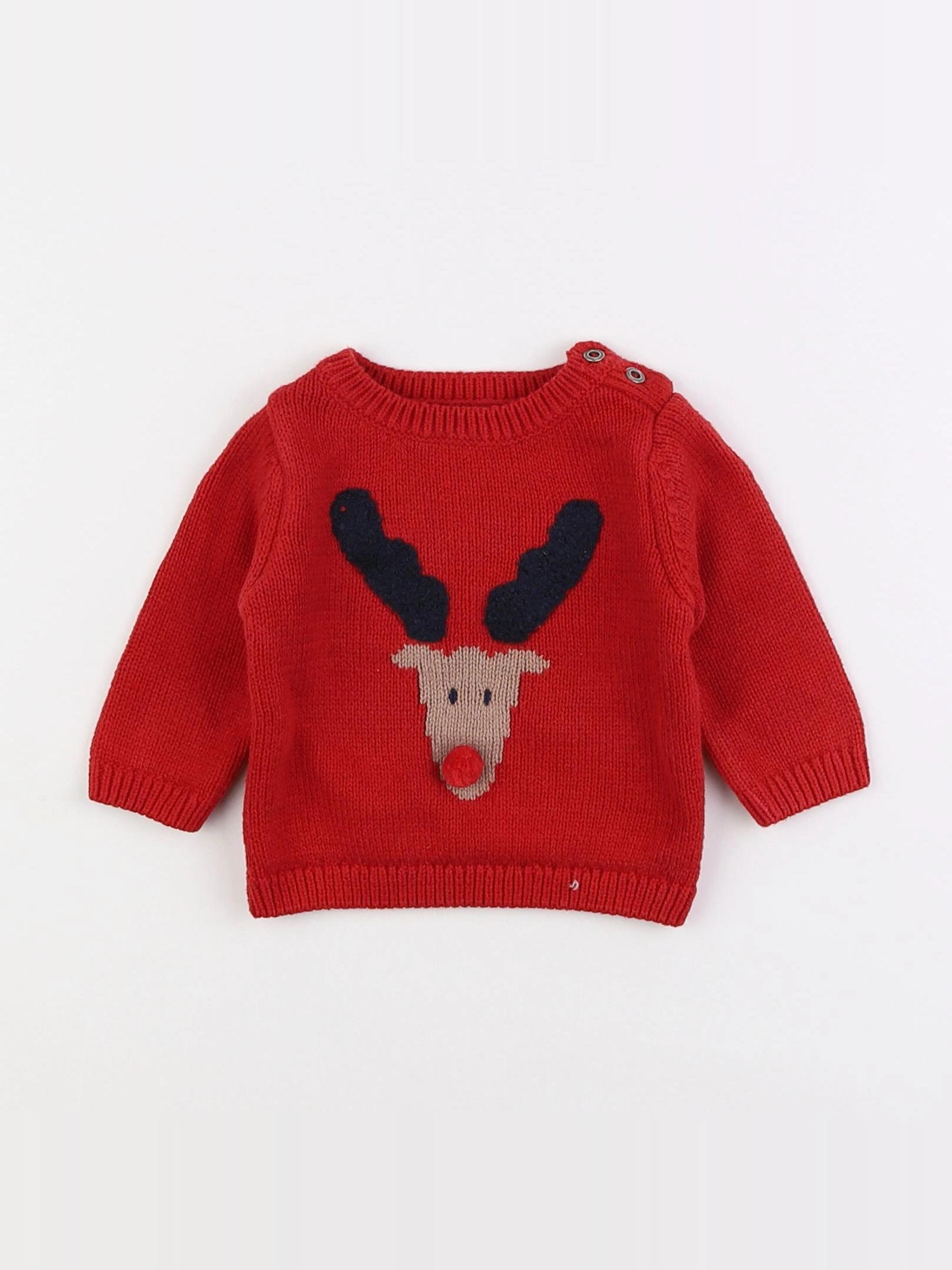 Vertbaudet - pull rouge - 3 mois