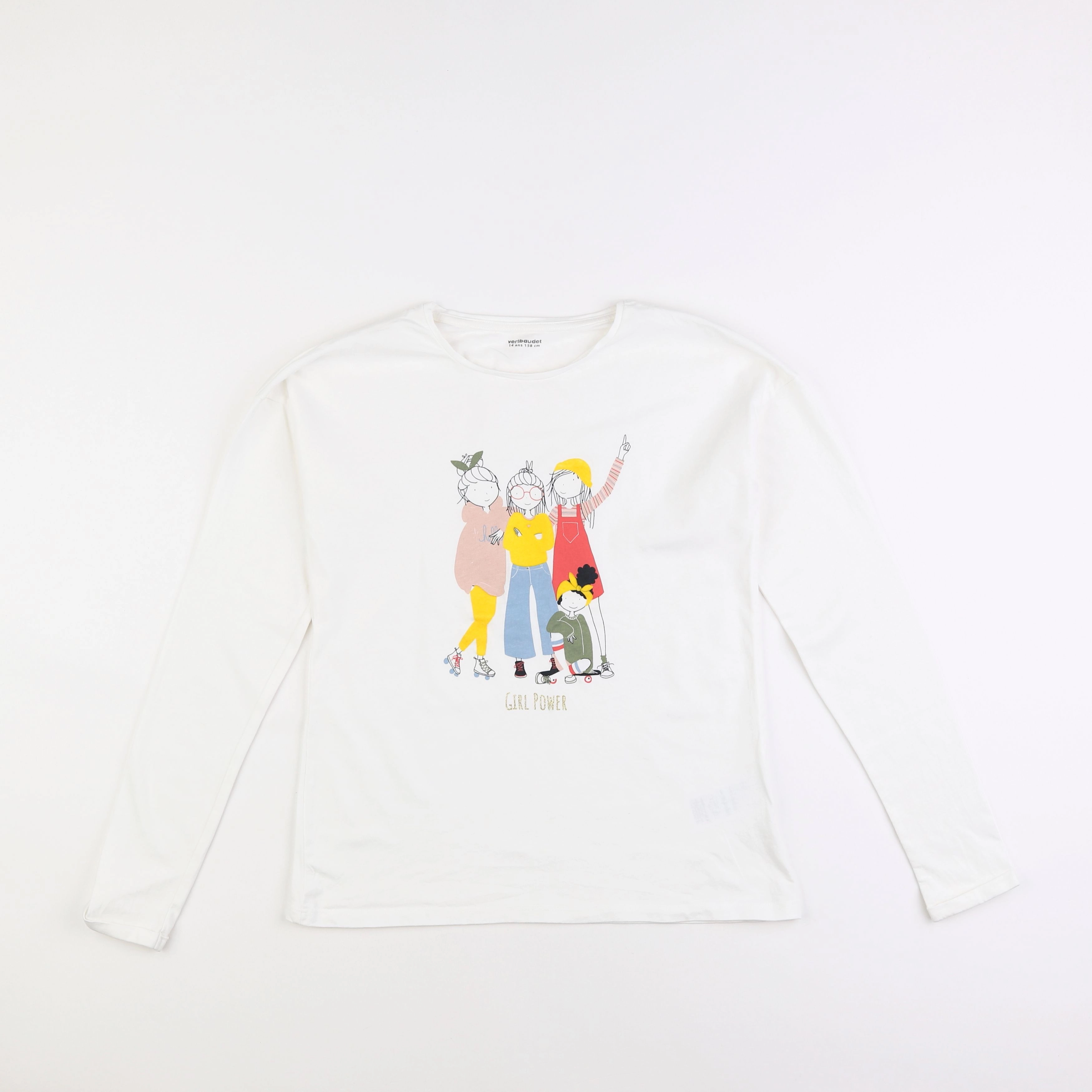 Vertbaudet - tee-shirt blanc - 14 ans