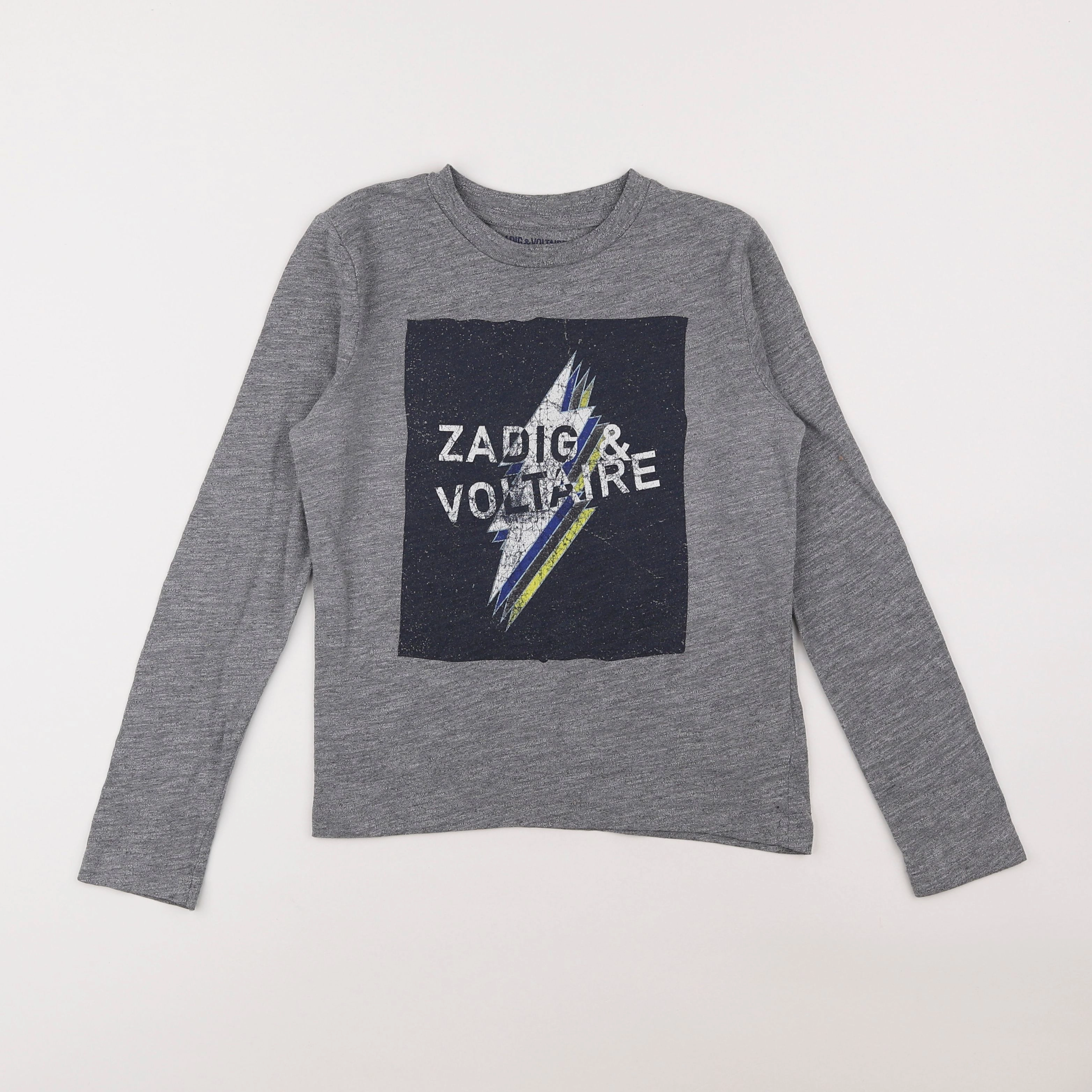 Zadig & Voltaire - tee-shirt gris - 7/8 ans