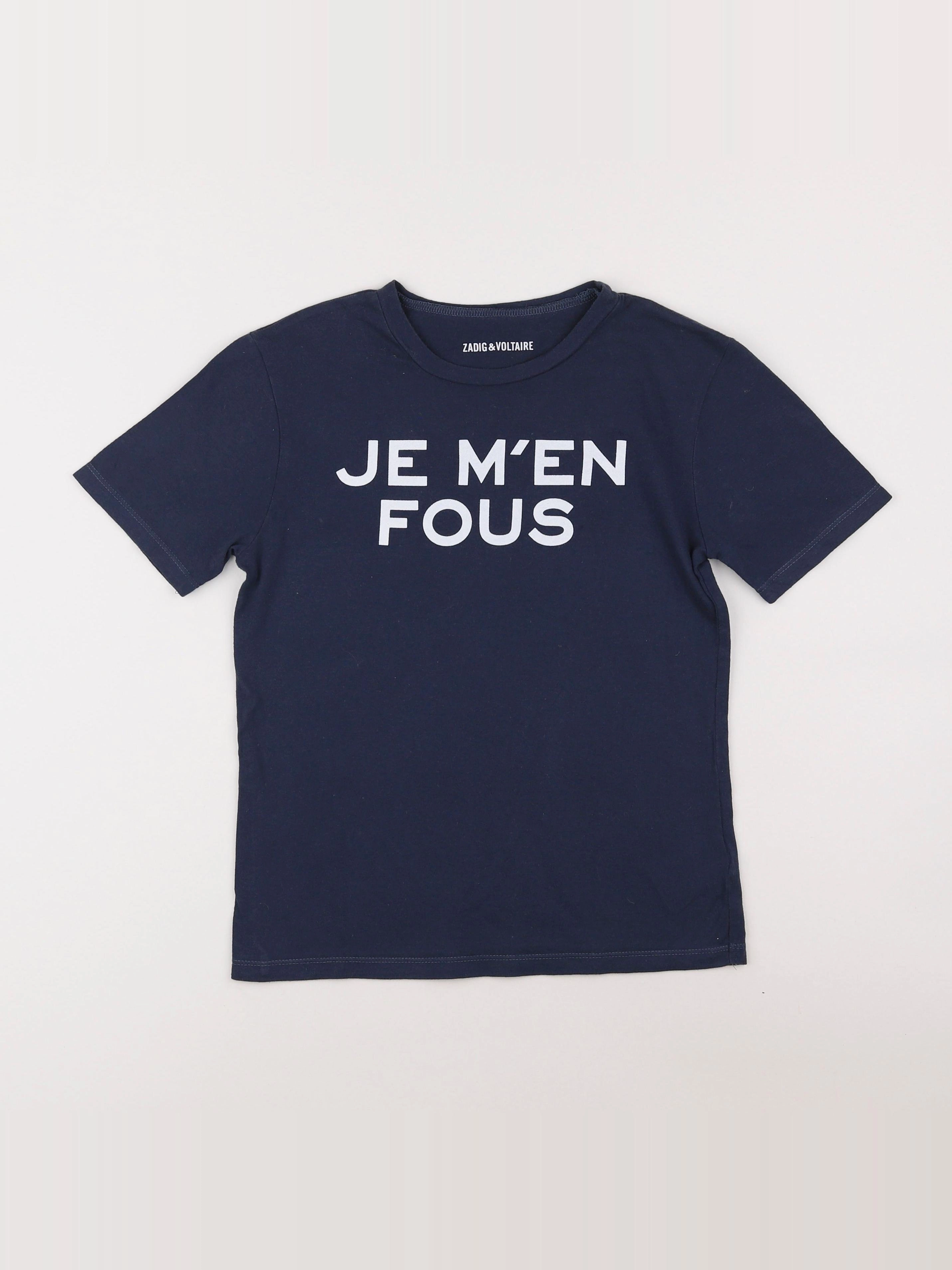 Zadig & Voltaire - tee-shirt bleu - 7/8 ans