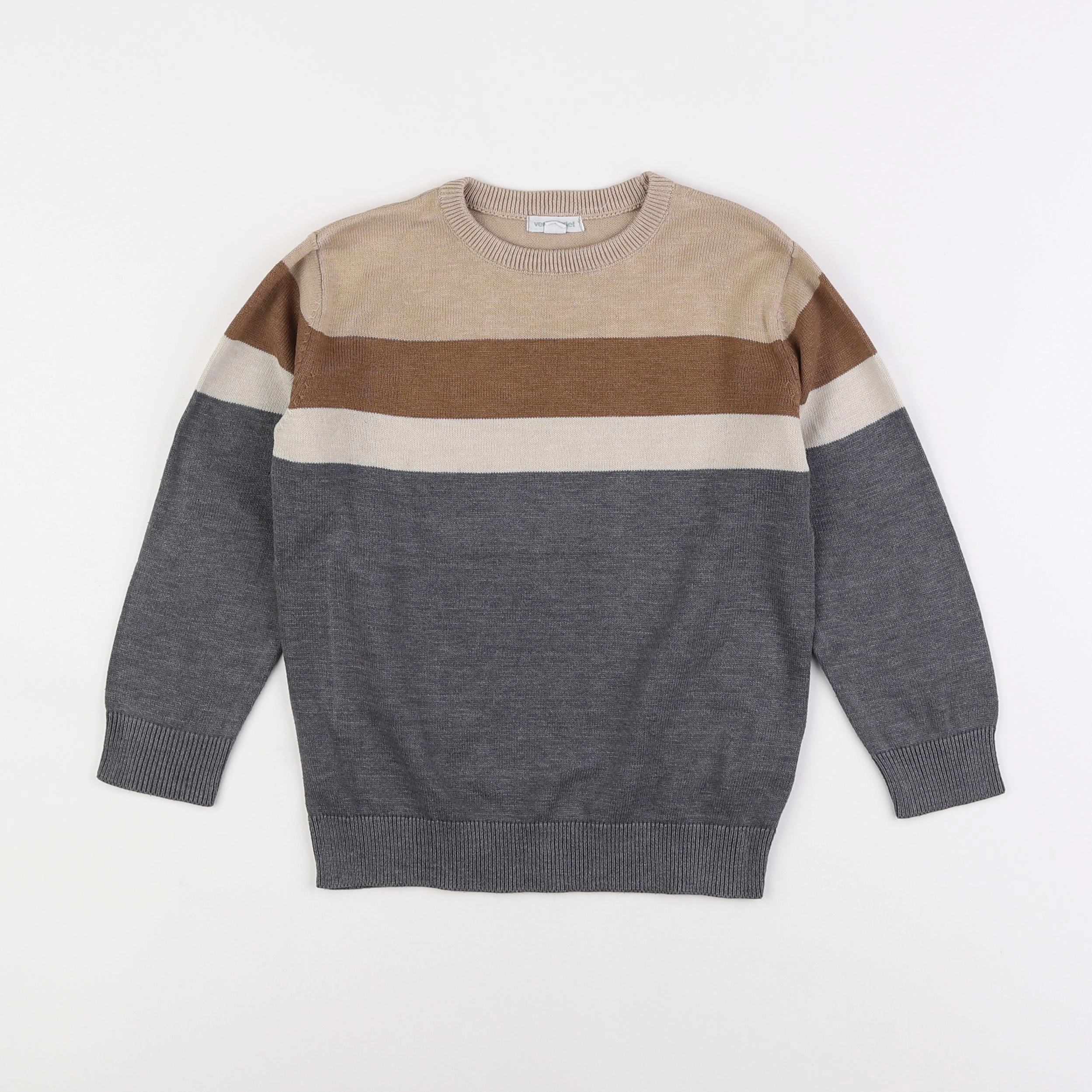 Vertbaudet - pull gris - 6 ans