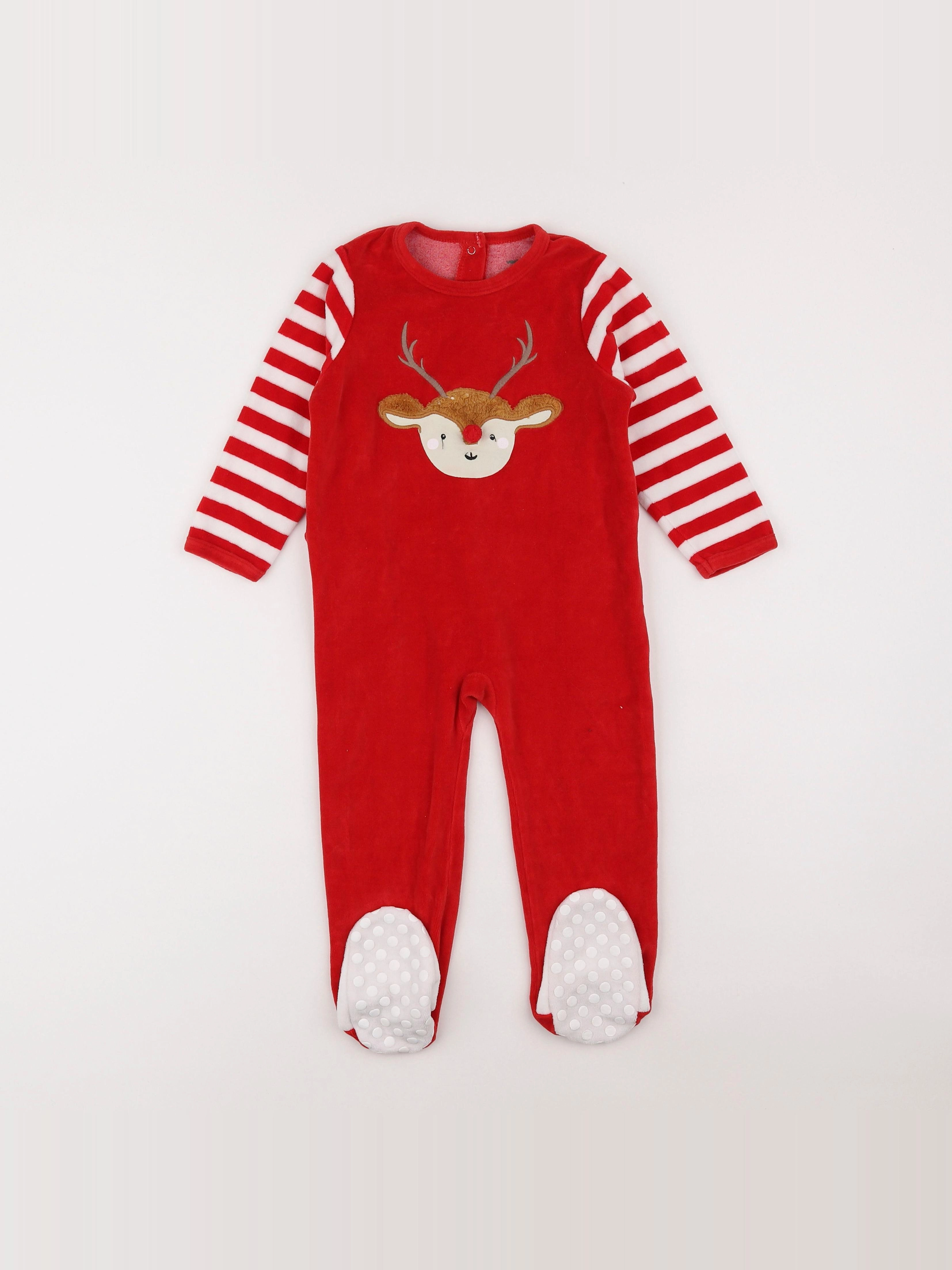 Vertbaudet - pyjama velours rouge - 2 ans