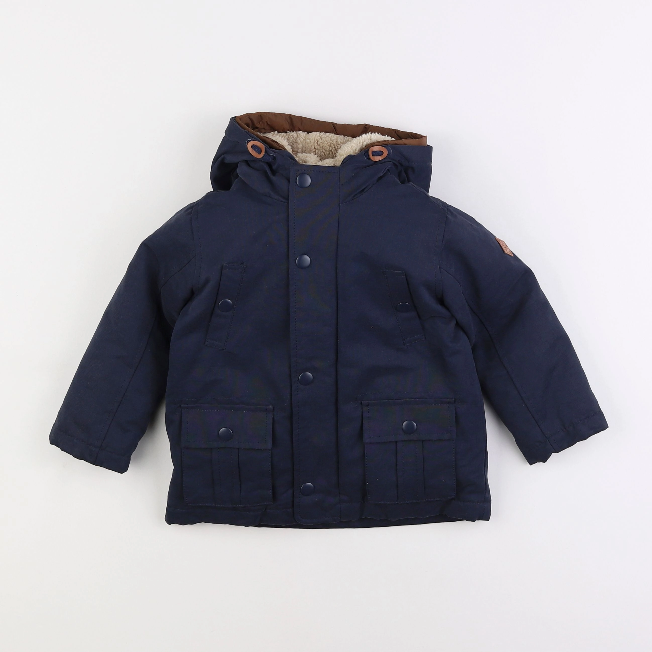 Vertbaudet - parka doublure amovible bleu - 2 ans